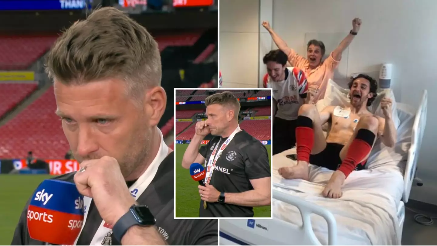 Luton manager Rob Edwards breaks down in tears after seeing hospital photo of Tom Lockyer