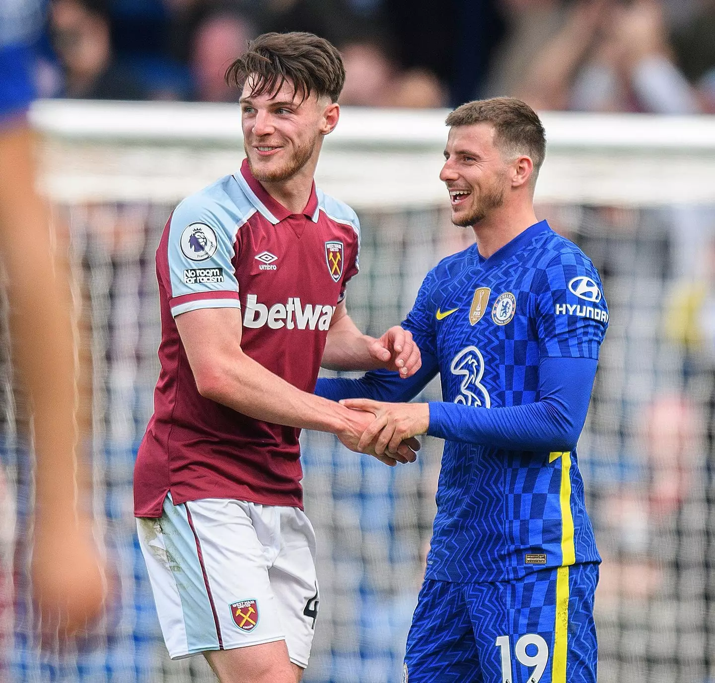 Mason Mount and Declan Rice during the Premier League match at Stamford Bridge. (Alamy)