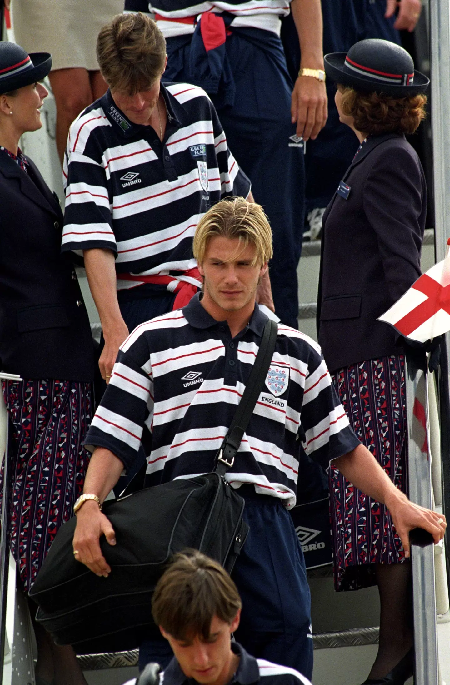 David Beckham returns to England following the World up in 1998. (Alamy)