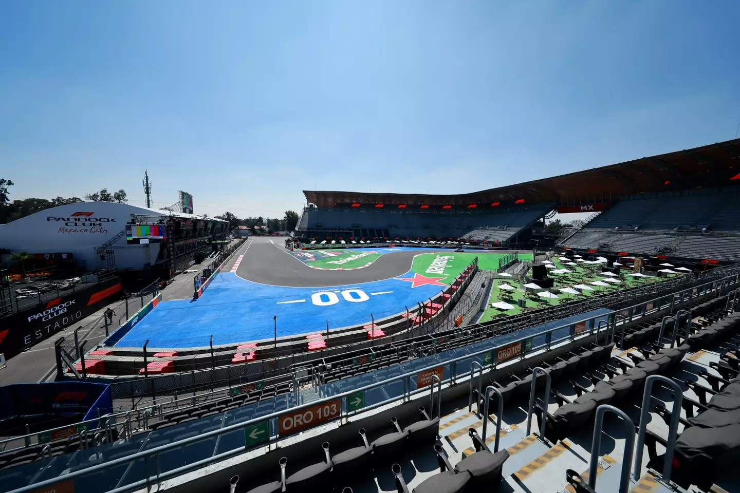 The Stadium Section at the Mexican Grand Prix is one of the most famous corners in F1. Image: Getty