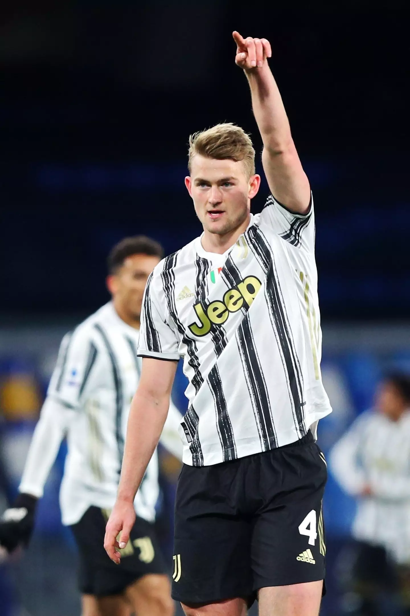 Matthijs de Ligt gestures in the Serie A clash between Napoli and Juventus (Image: Alamy)