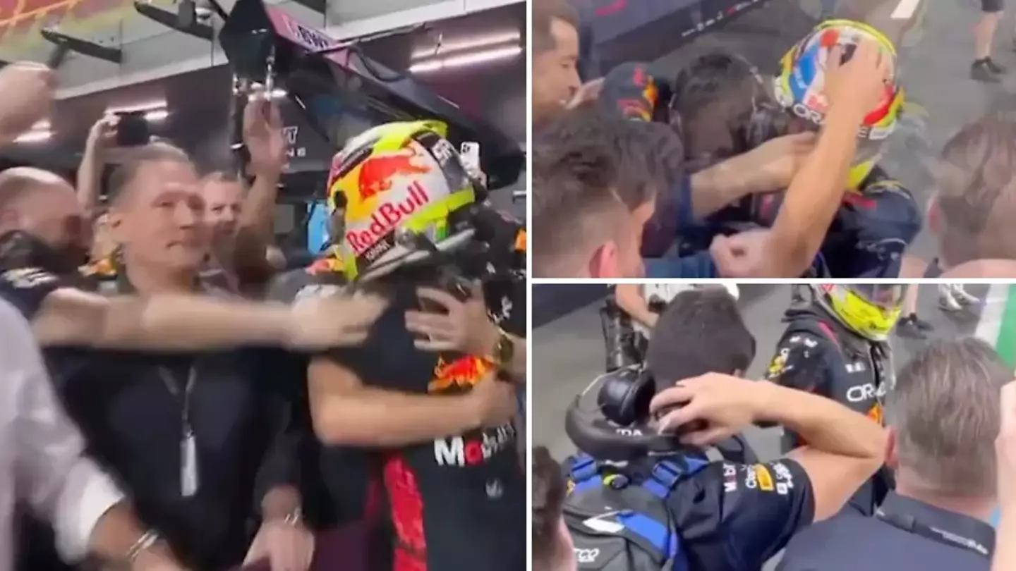New footage shows Sergio Perez high five with Jos Verstappen