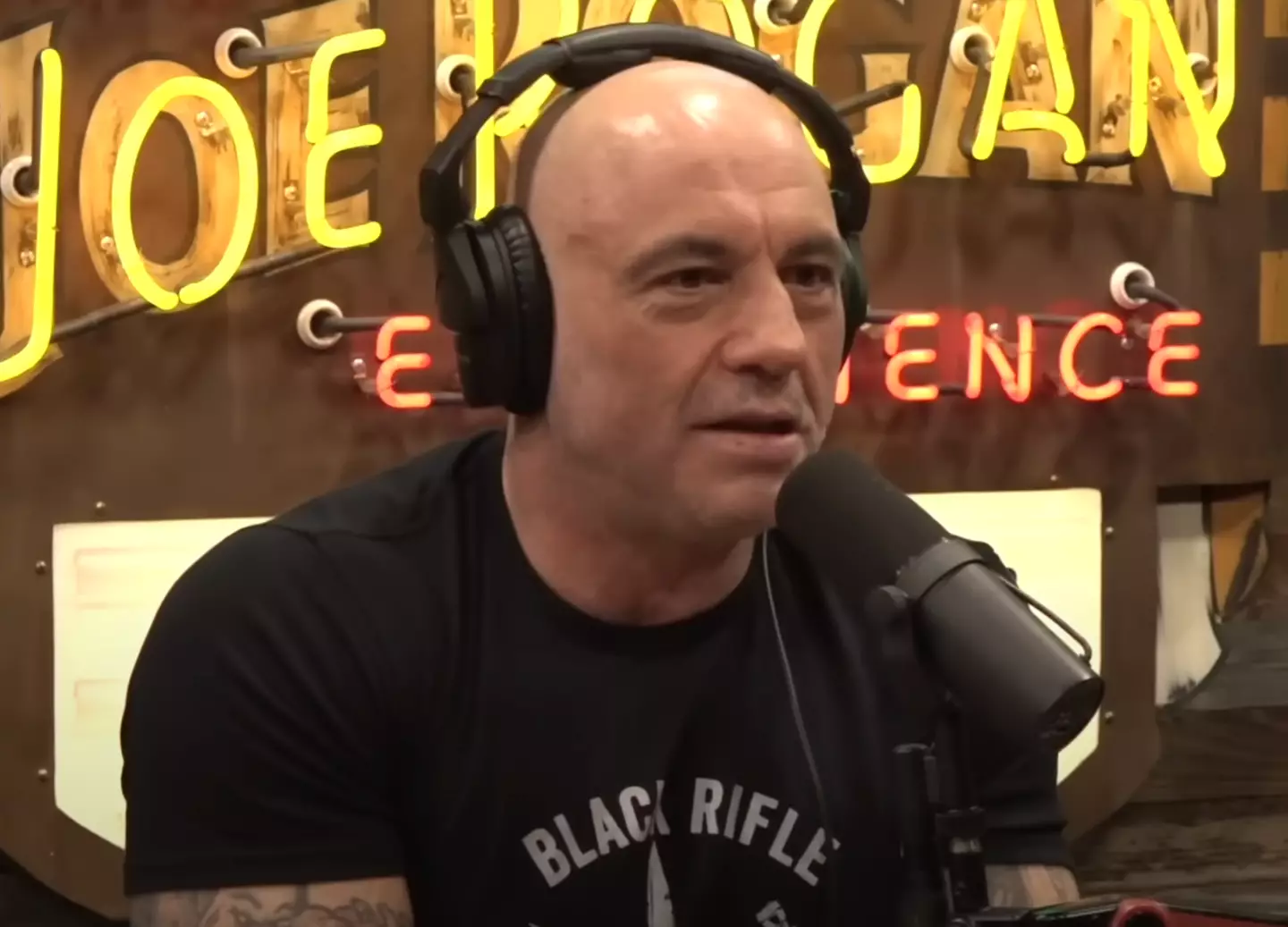 An episode of 'The Joe Rogan Experience' remains unaired (Image: YouTube/Powerful JRE)