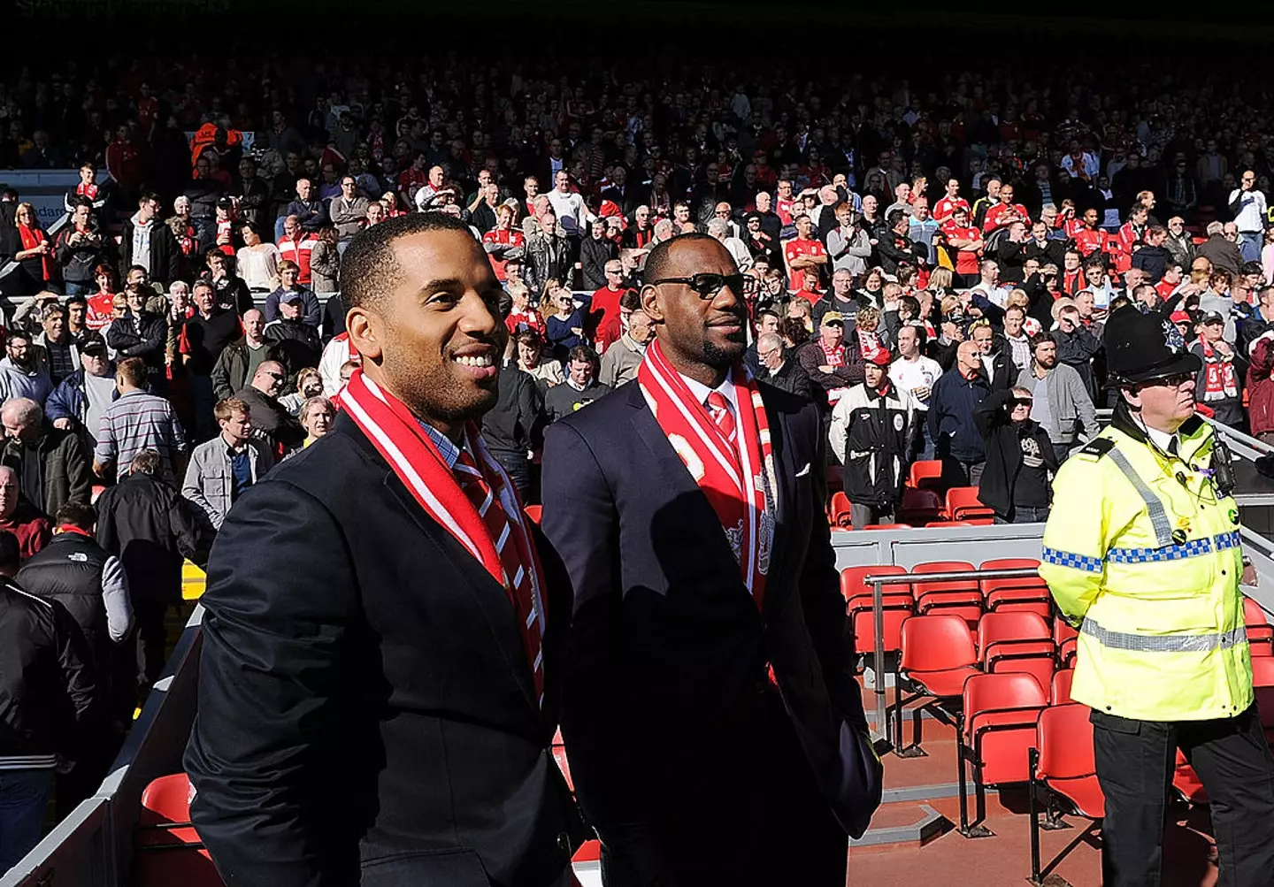 LeBron James (right) at Anfield in 2011 (Credit:Getty)