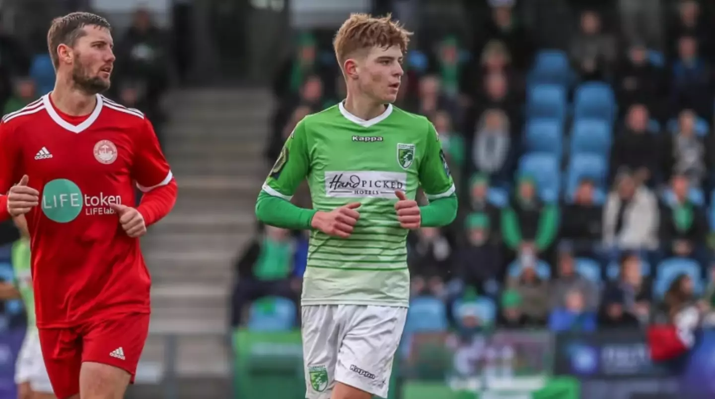 Bristol City star Alex Scott in action for Guernsey FC. (Image credit: Andy Dovey Sports Photography)