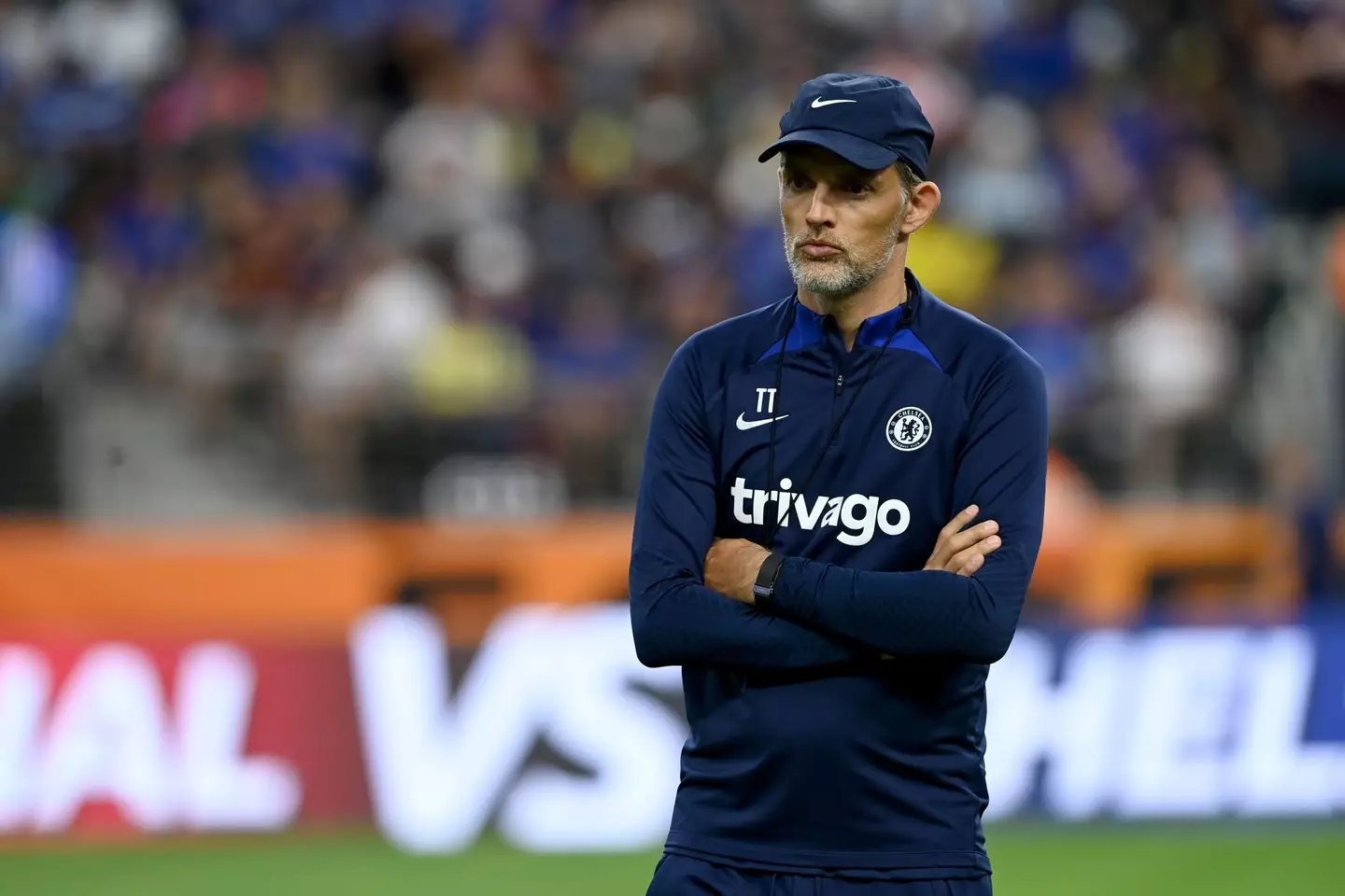 Thomas Tuchel watching the team train in Las Vegas. (Chelsea FC)