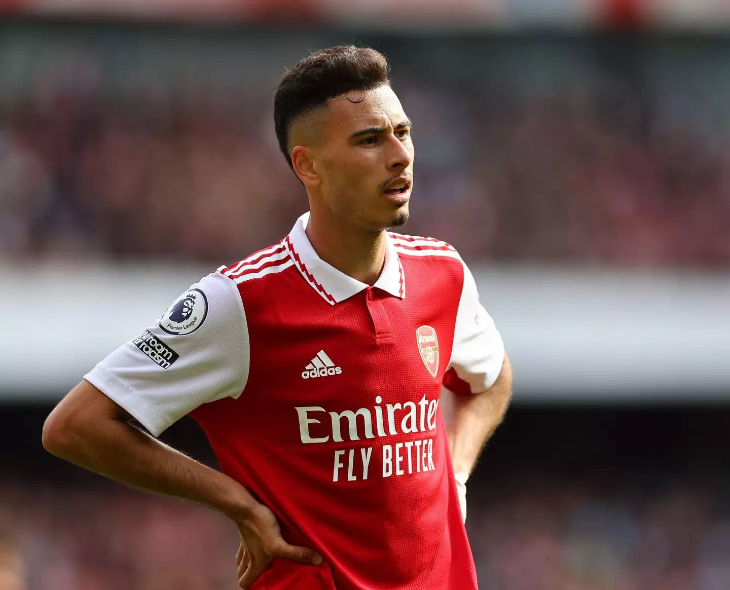 Gabriel Martinelli of Arsenal during the Premier League match at the Emirates Stadium, London. (Alamy)