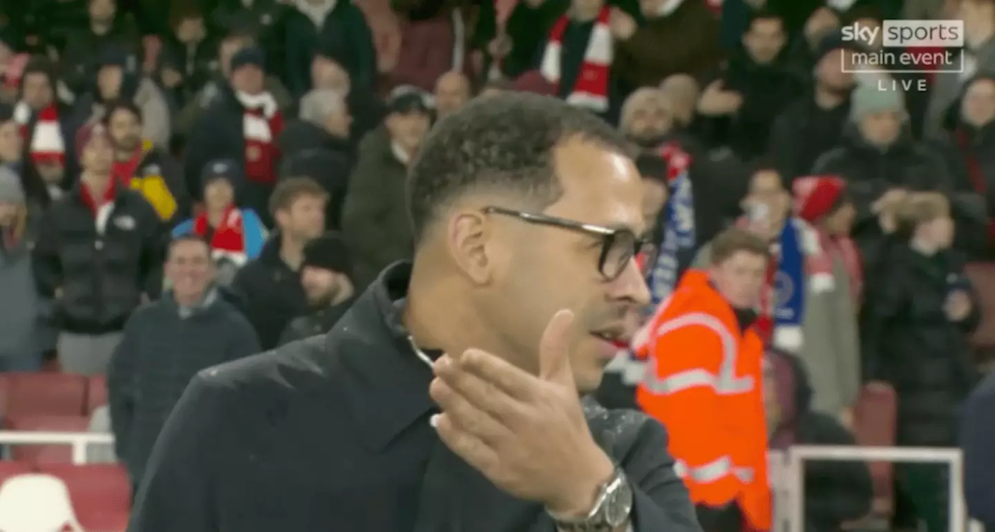 Rosenior spoke to one of his coaches after the incident (Image: Sky Sports)