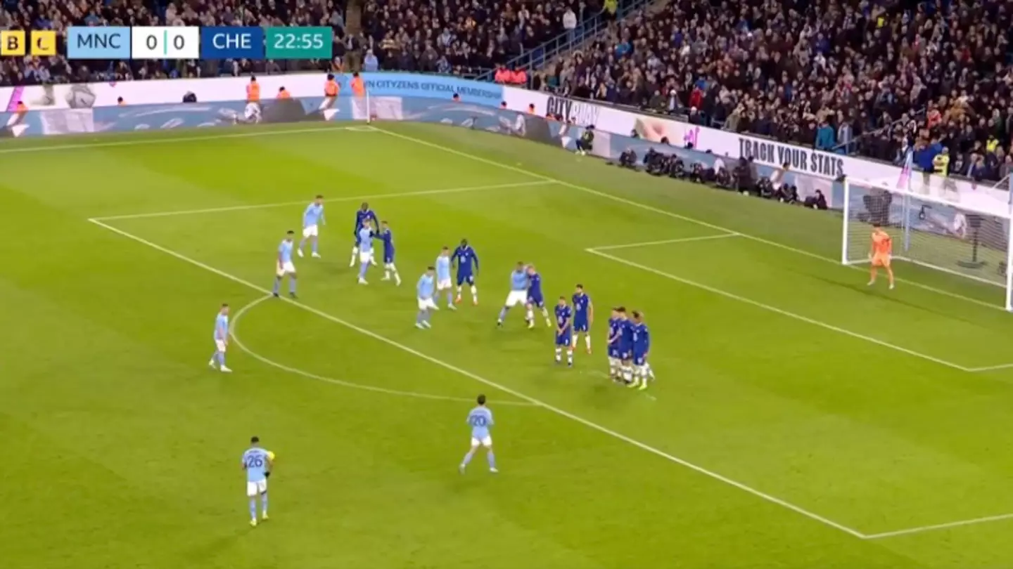 Riyad Mahrez scores spectacular free-kick against Chelsea, picks out top corner