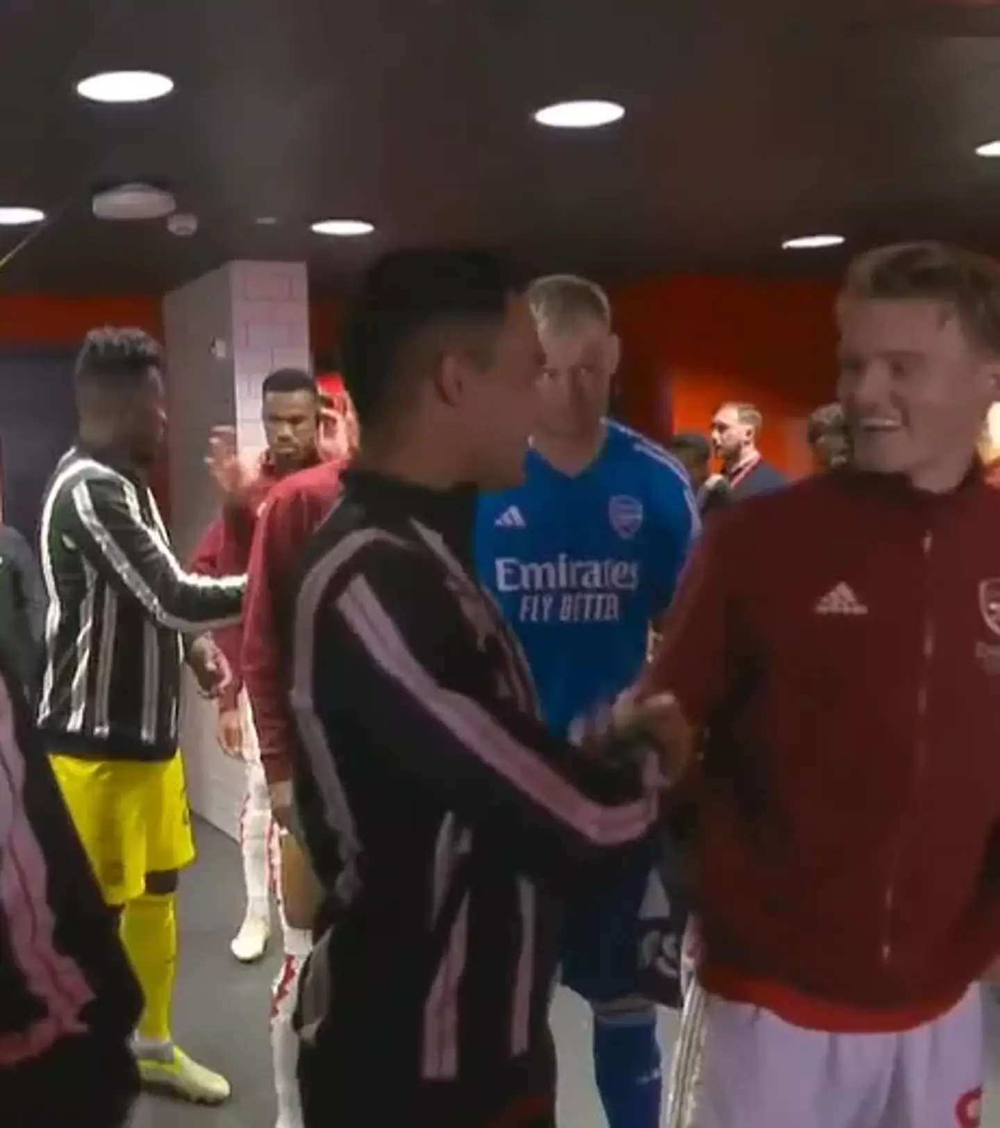 Rival players were seen embracing and chatting in the tunnel prior to the clash.