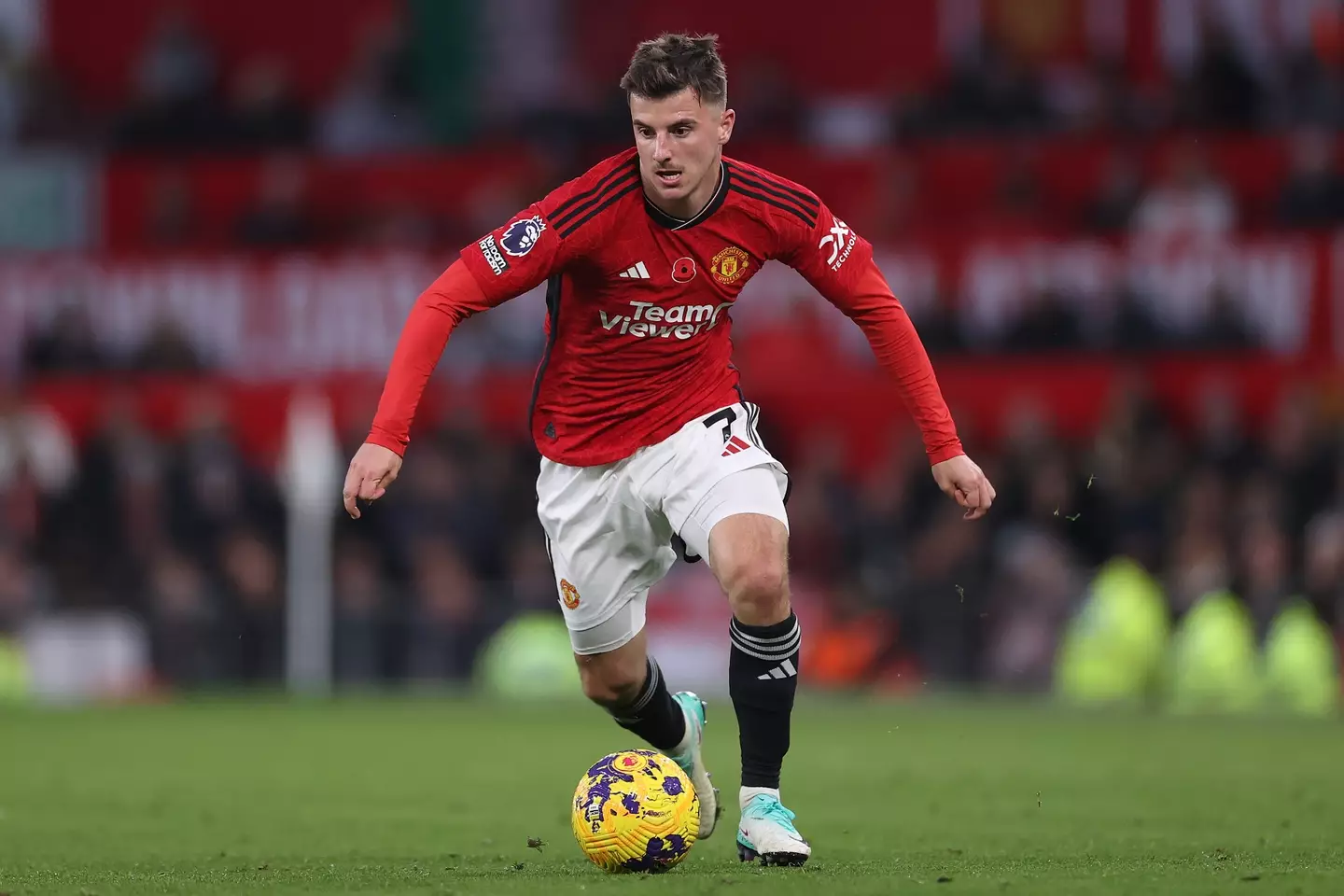 Mason Mount in action for Manchester United. Image: Getty