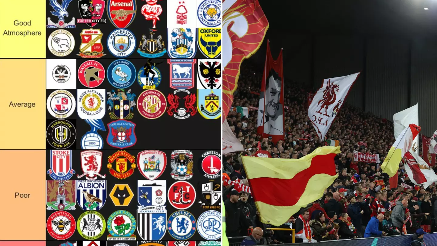 Fan controversially ranks home atmosphere of Premier League and EFL clubs, Liverpool listed as 'tinpot'