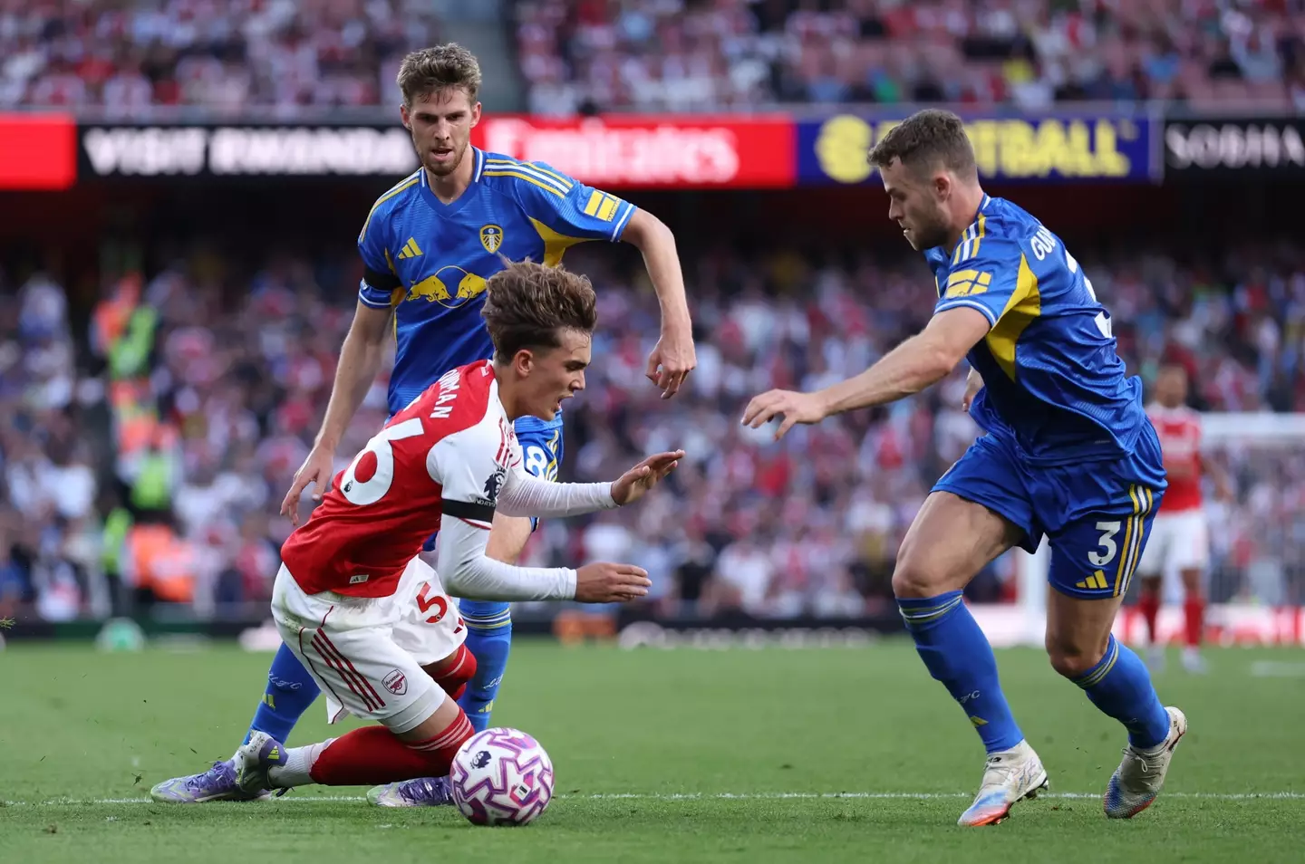 Max Dowman won Arsenal a penalty in stoppage time. Image: Getty