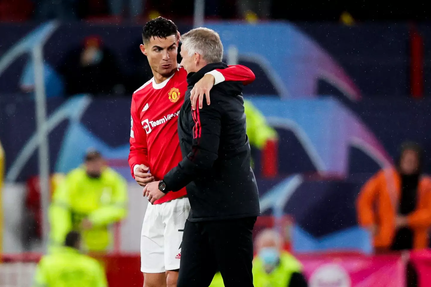 Cristiano Ronaldo and Ole Gunnar Solskjaer during their second spell together at United. (