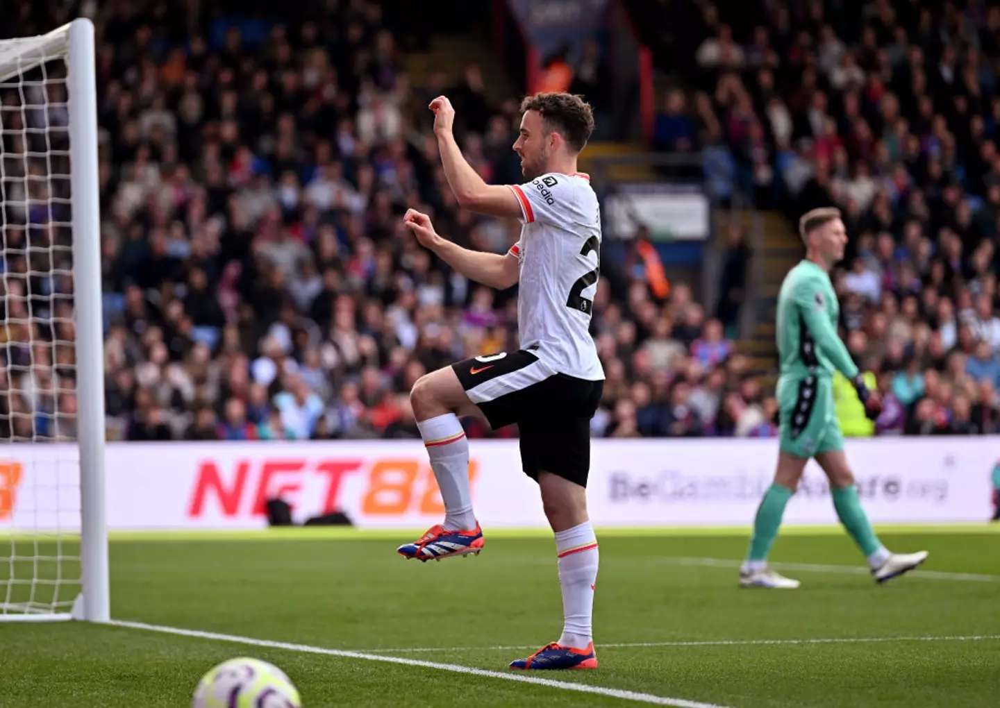 Diogo Jota mimicked a FC25 celebration on Saturday (Credit:Getty)