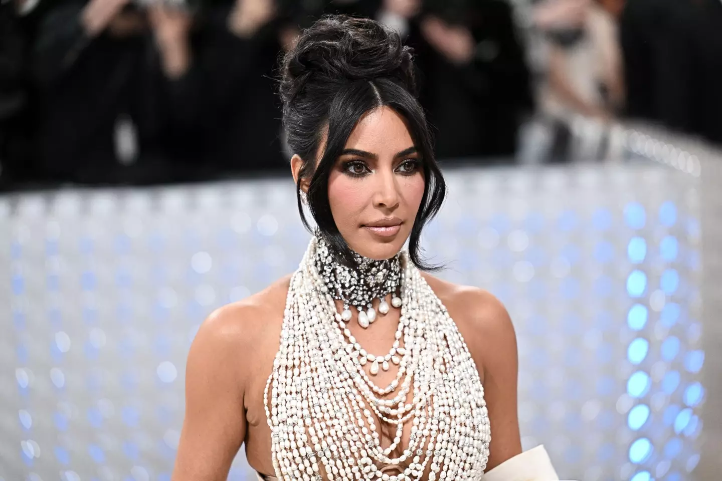 Kim Kardashian during The 2023 Met Gala. Image: Alamy 