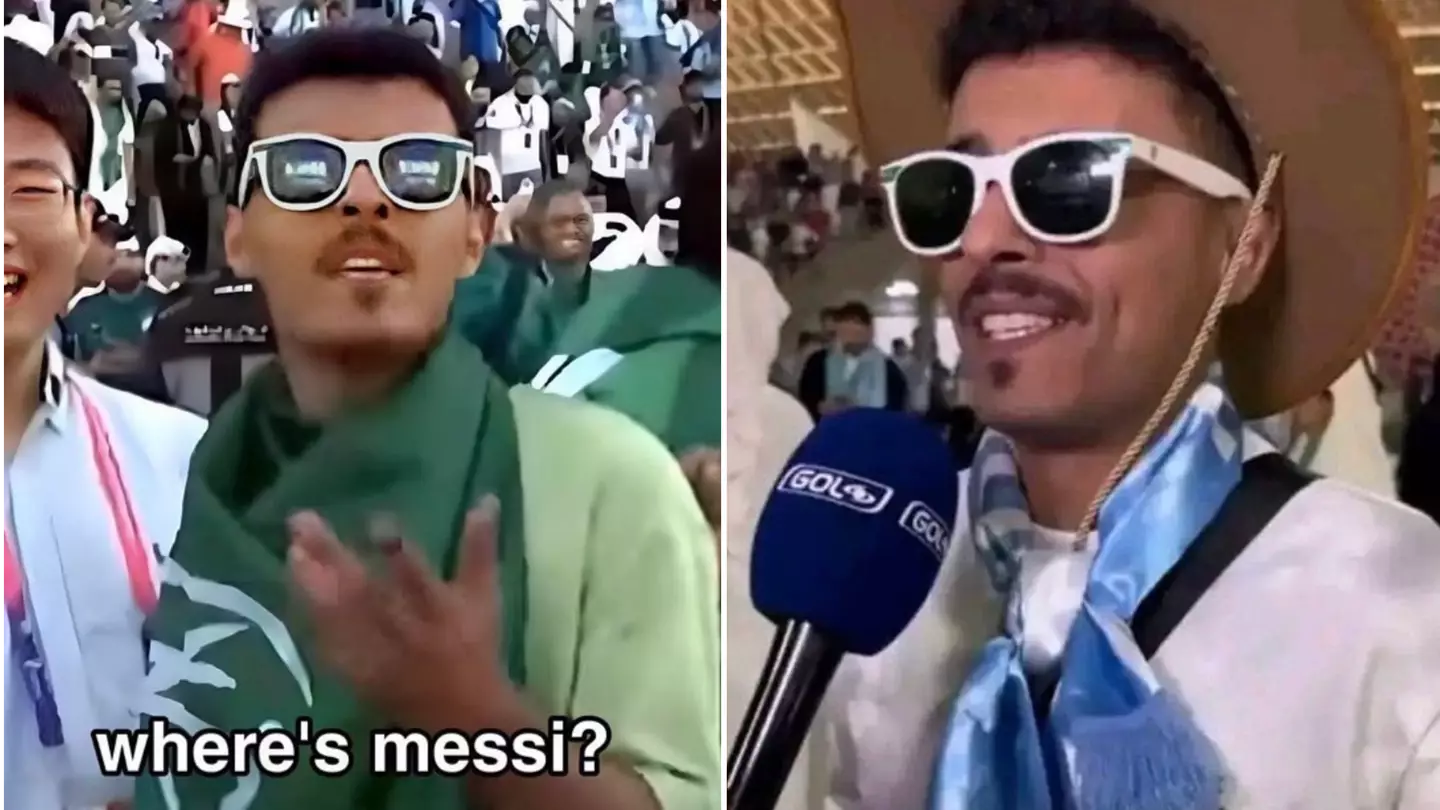 The Saudi Arabia fan who went viral for asking “Where’s Messi?” has become an Argentina supporter