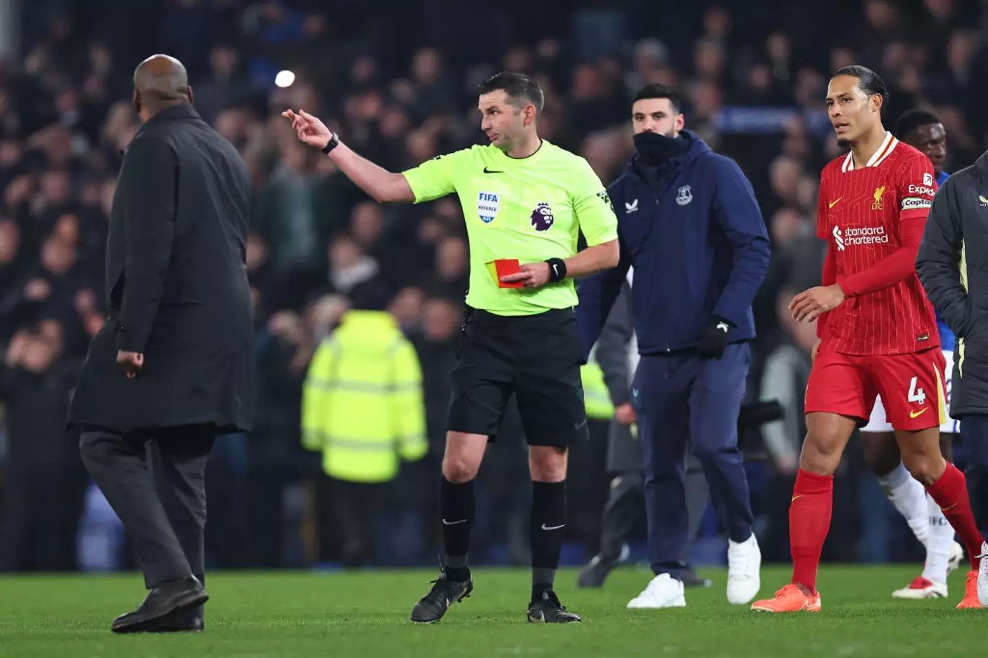 Michael Oliver after the Merseyside derby (Credit:Getty)