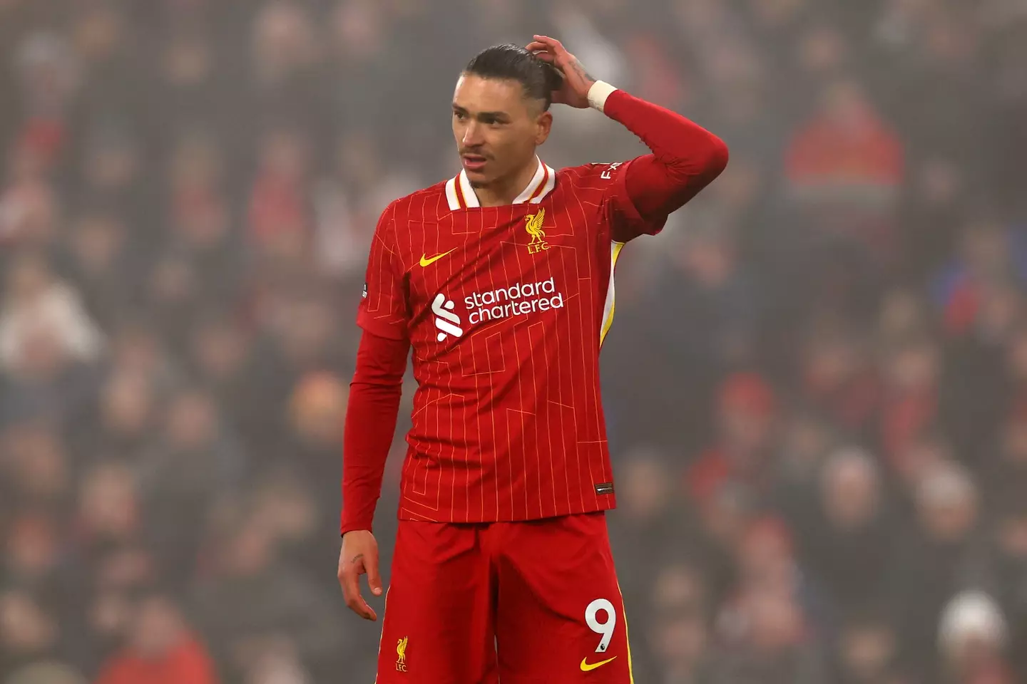 Darwin Nunez has struggled at Liverpool. Image: Getty