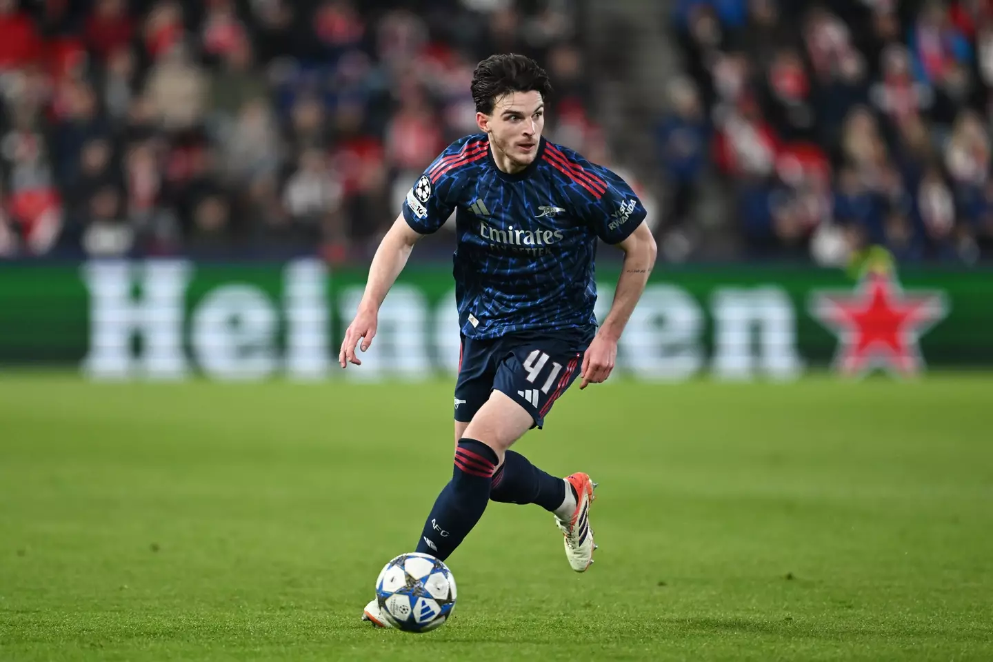 Declan Rice in action for Arsenal. Image: Getty