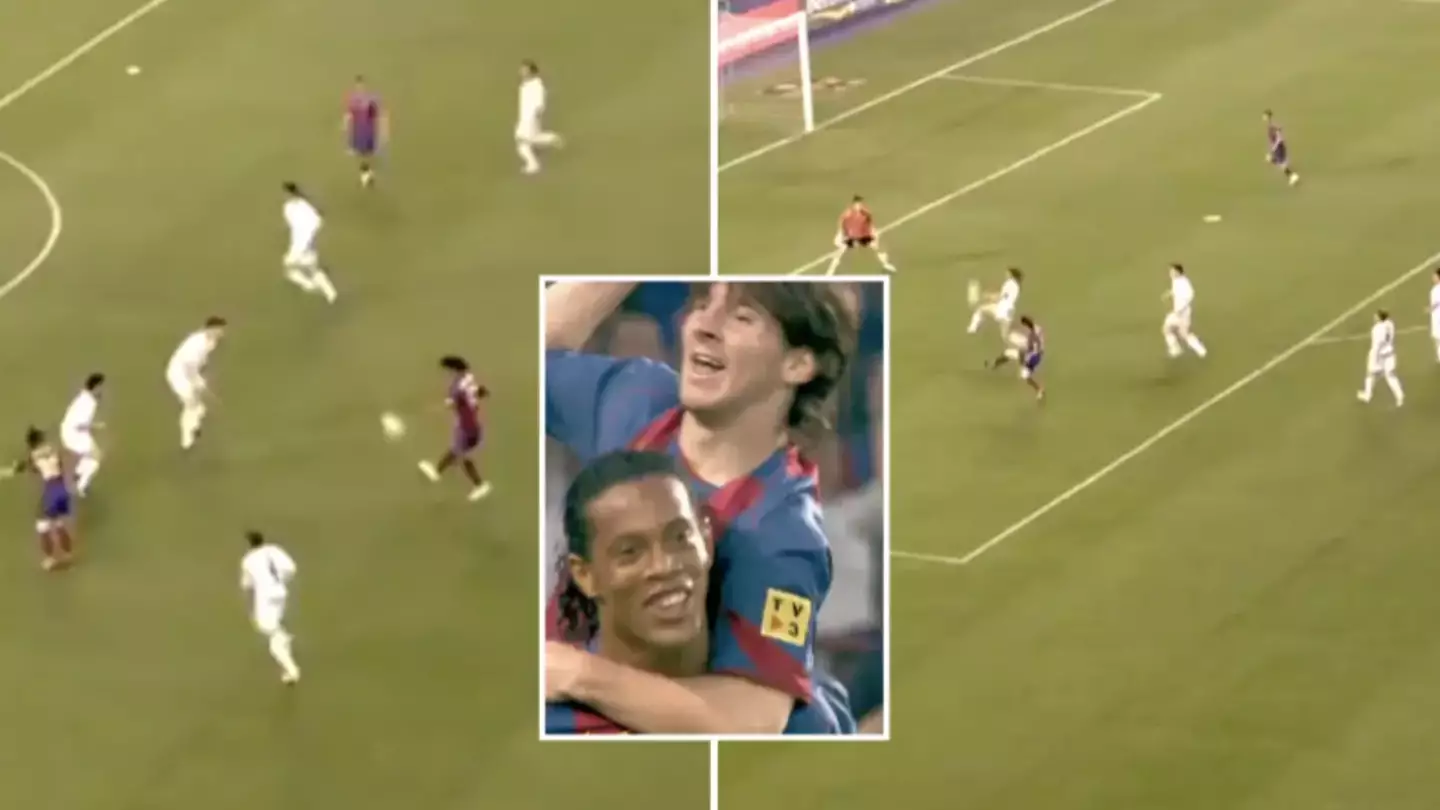 17 Years Ago Today, Ronaldinho Assisted Lionel Messi's First Goal For Barcelona