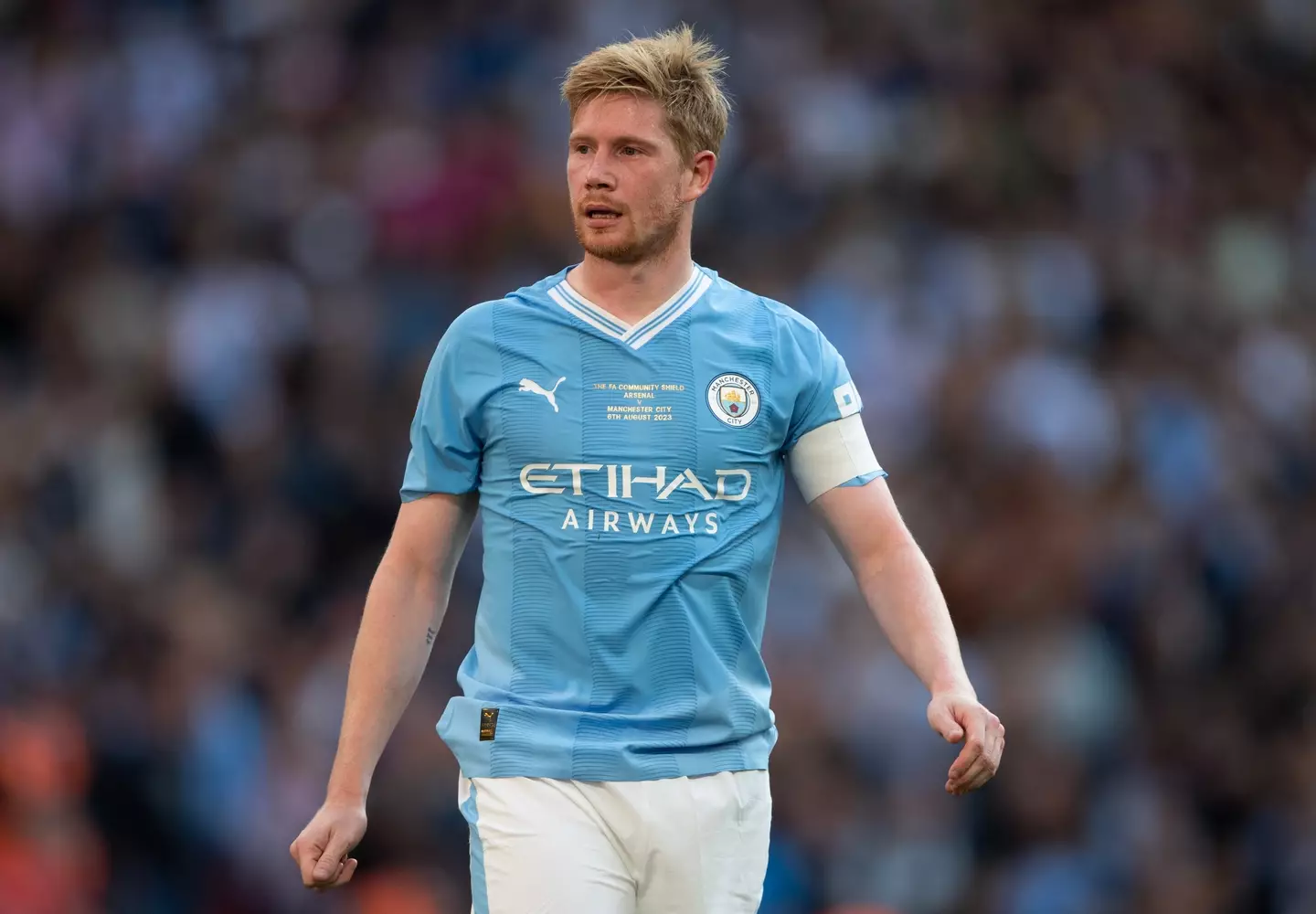 Kevin De Bruyne in action for Manchester City. Image: Getty