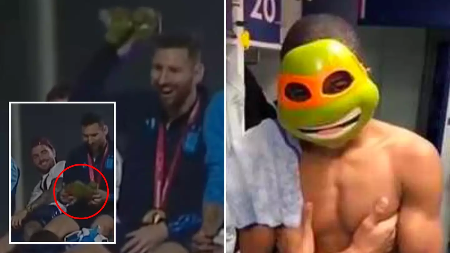 Lionel Messi had to laugh after being given a 'Teenage Mutant Ninja Turtles plushie' and everyone knows why