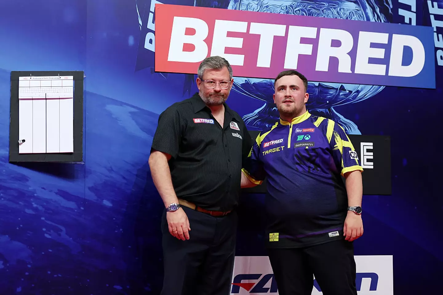 Luke Littler faced James Wade in the final of the World Matchplay Darts competition. (Image: Getty)