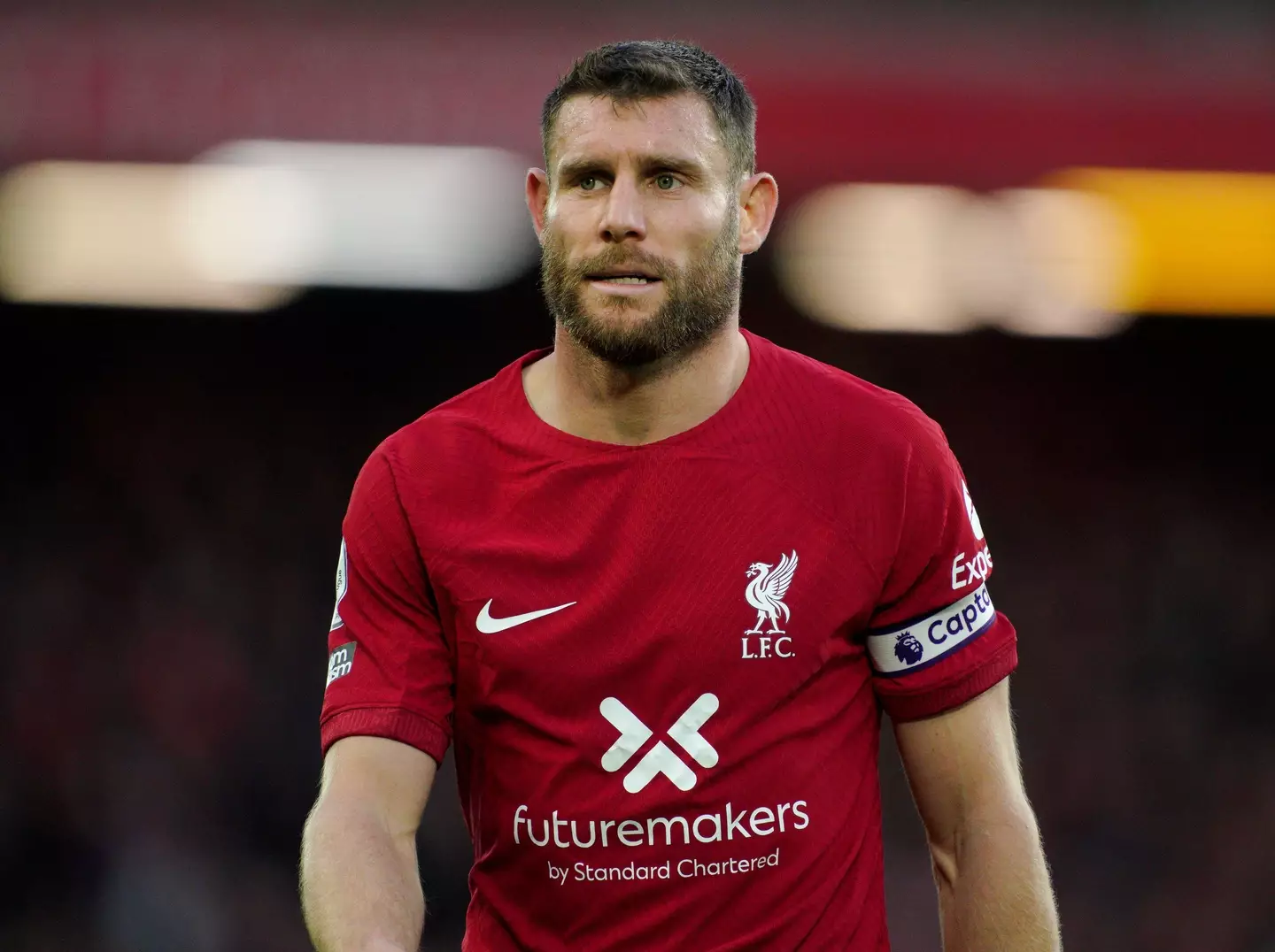 James Milner in action for Liverpool against Man City. Image: Alamy 