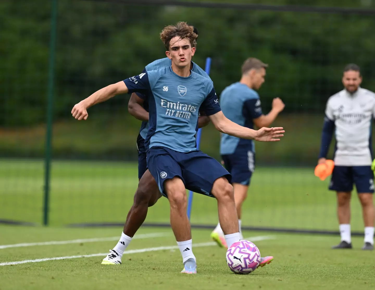 Max Dowman during Arsenal training. Image: Getty