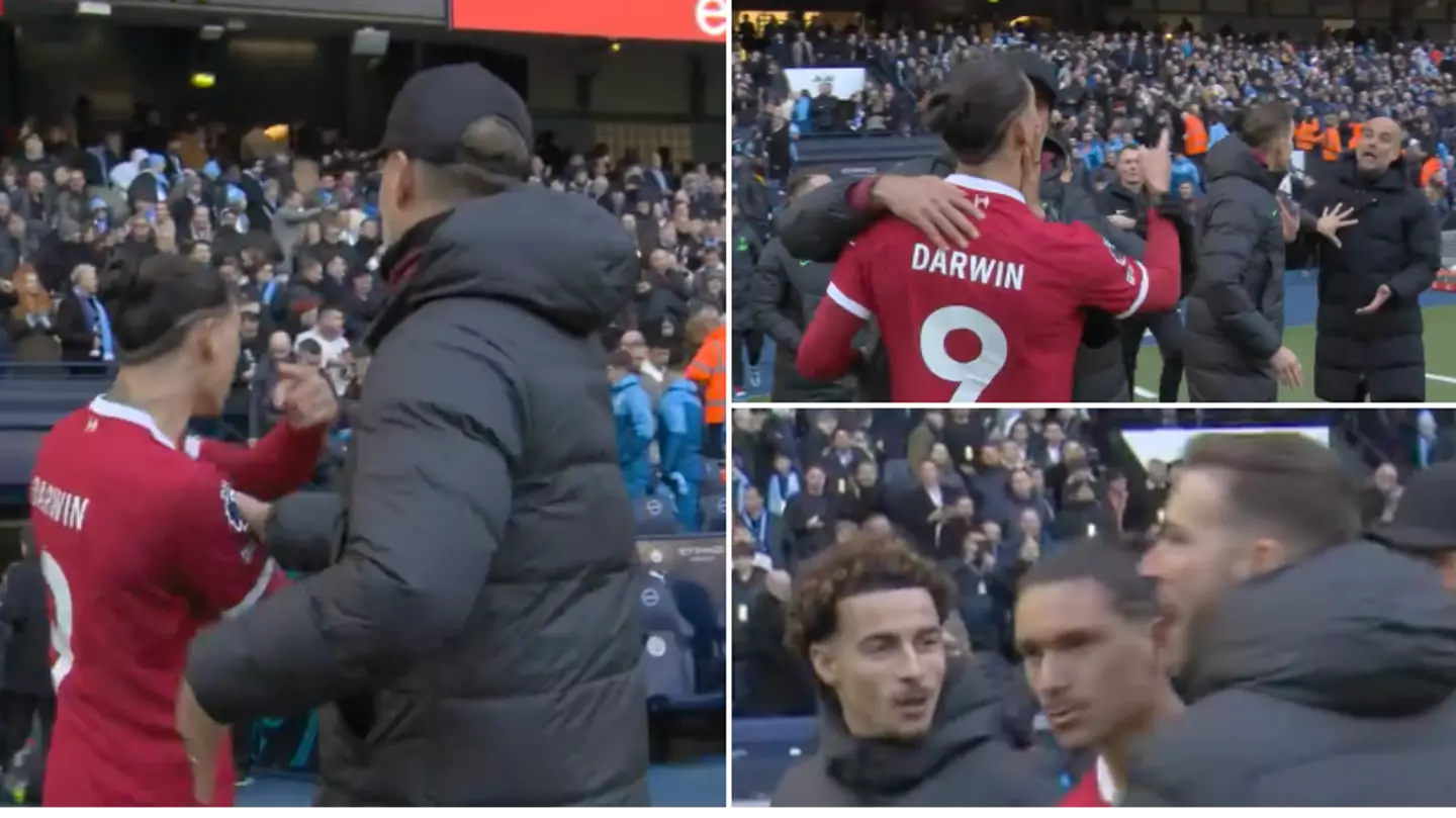 Fans think they've worked out what Darwin Nunez said to Pep Guardiola at full-time