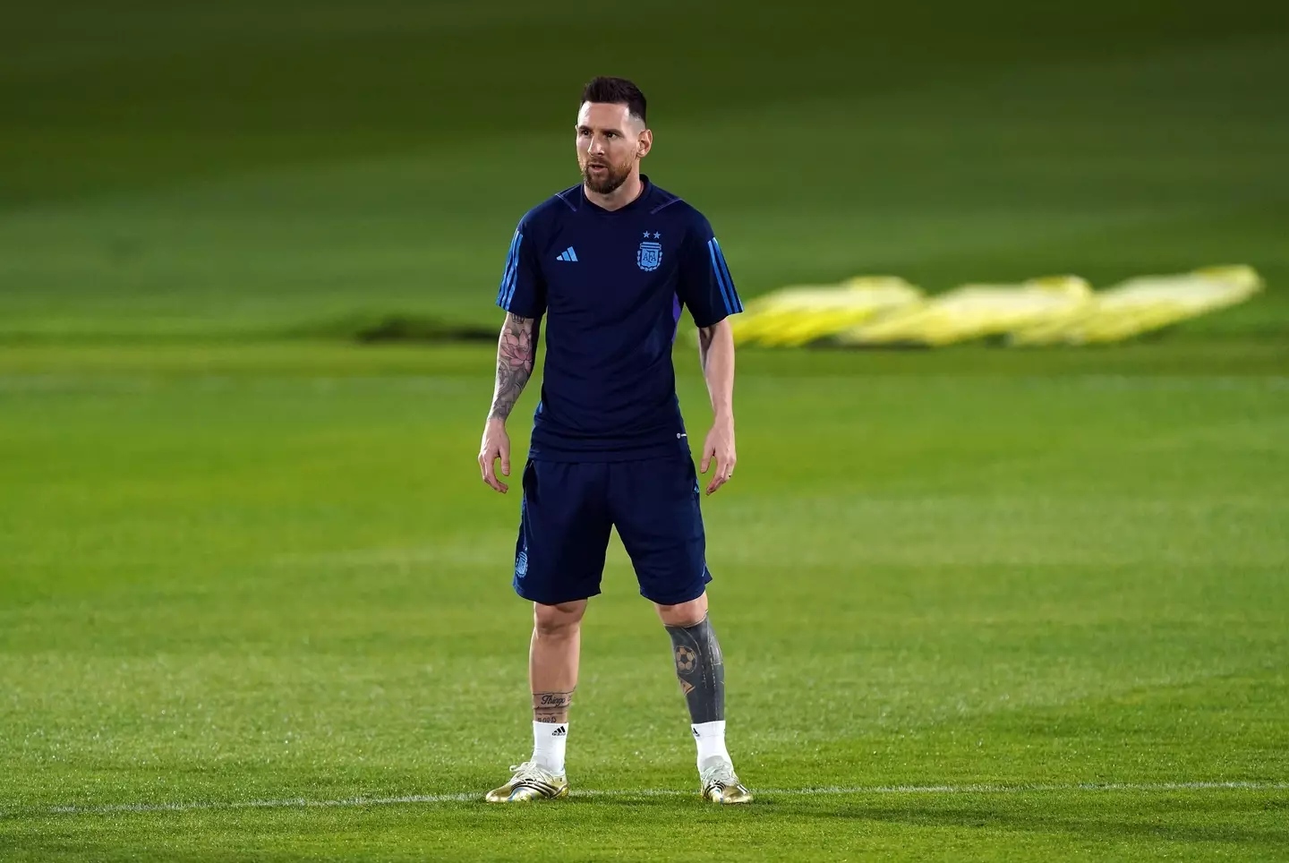 Lionel Messi in training for Argentina. Image: Alamy 