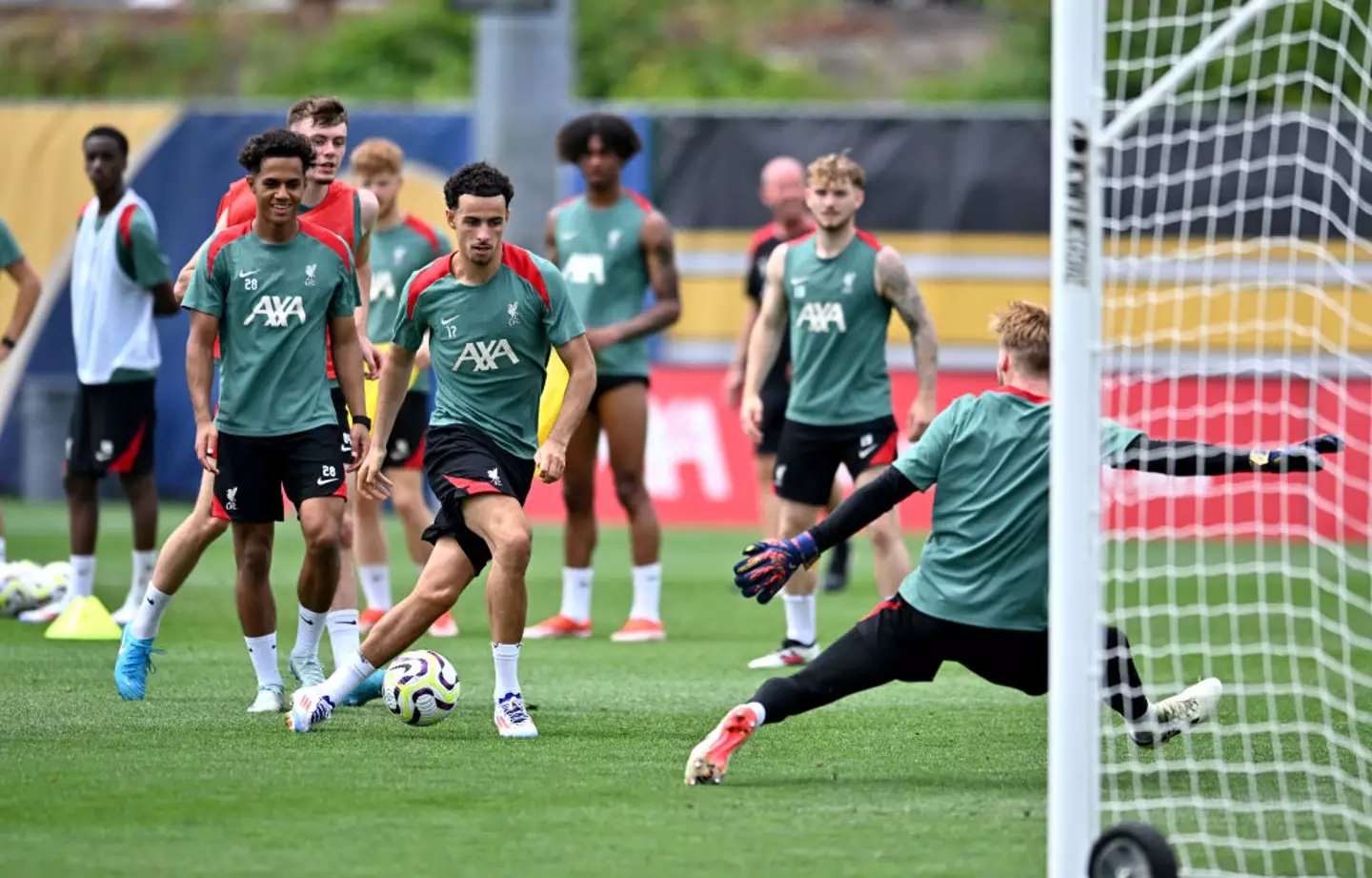 Liverpool midfielder Curtis Jones pictured in training -