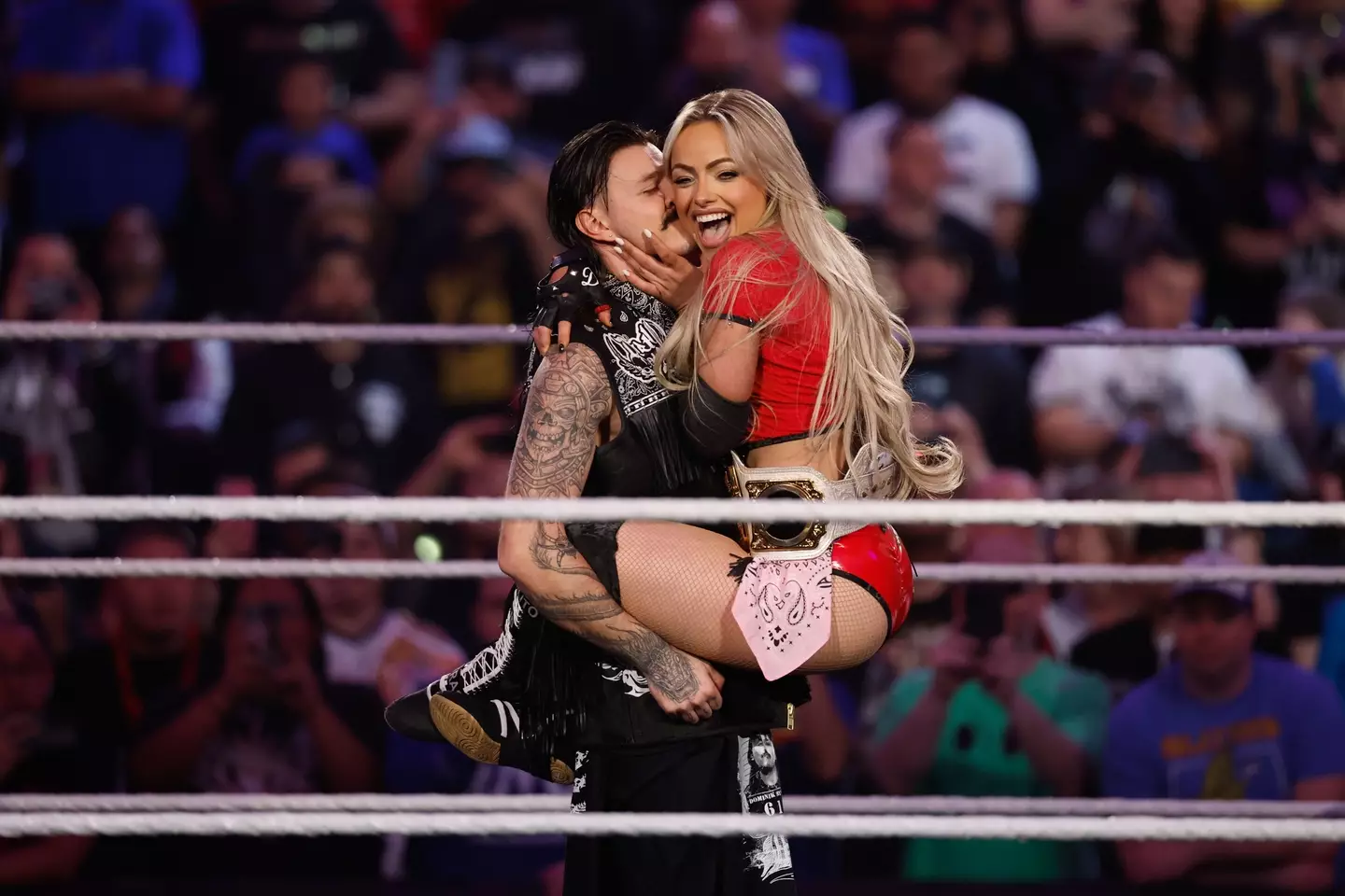 Liv Morgan and Dominik Mysterio picked one another. Image: Getty