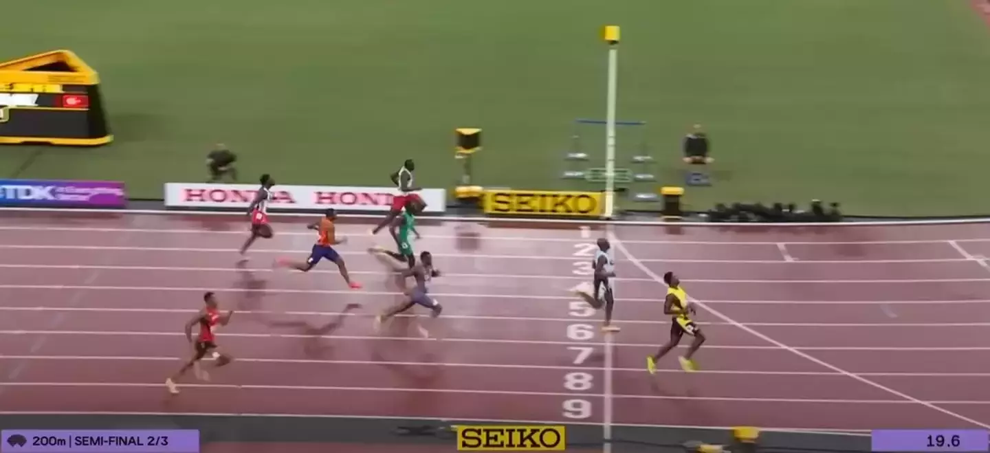 Gout (in green, lane four) finished in fourth in his semi-final in Tokyo (Image: World Athletics)