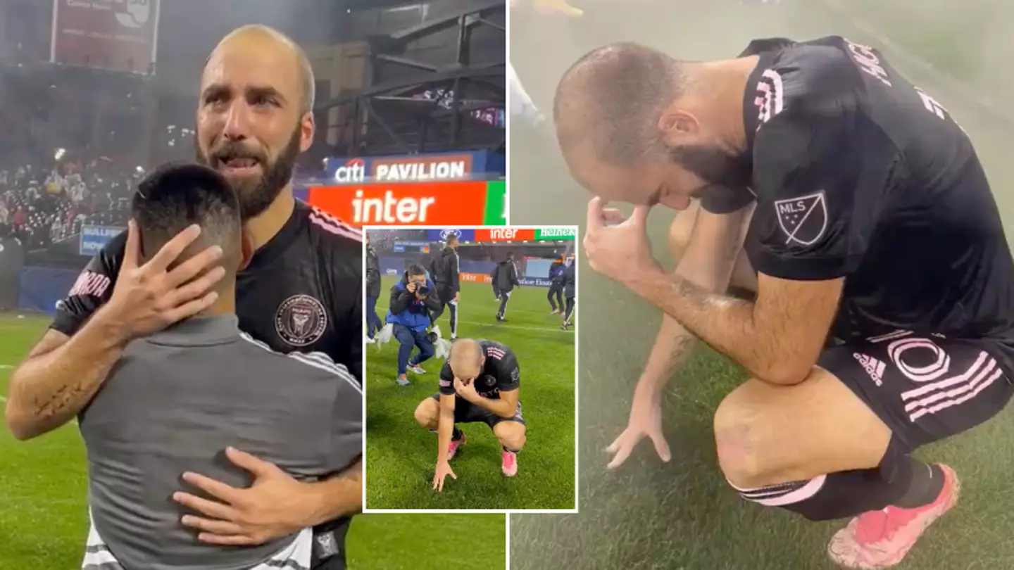 Gonzalo Higuain was in absolute bits after playing the final game of his career