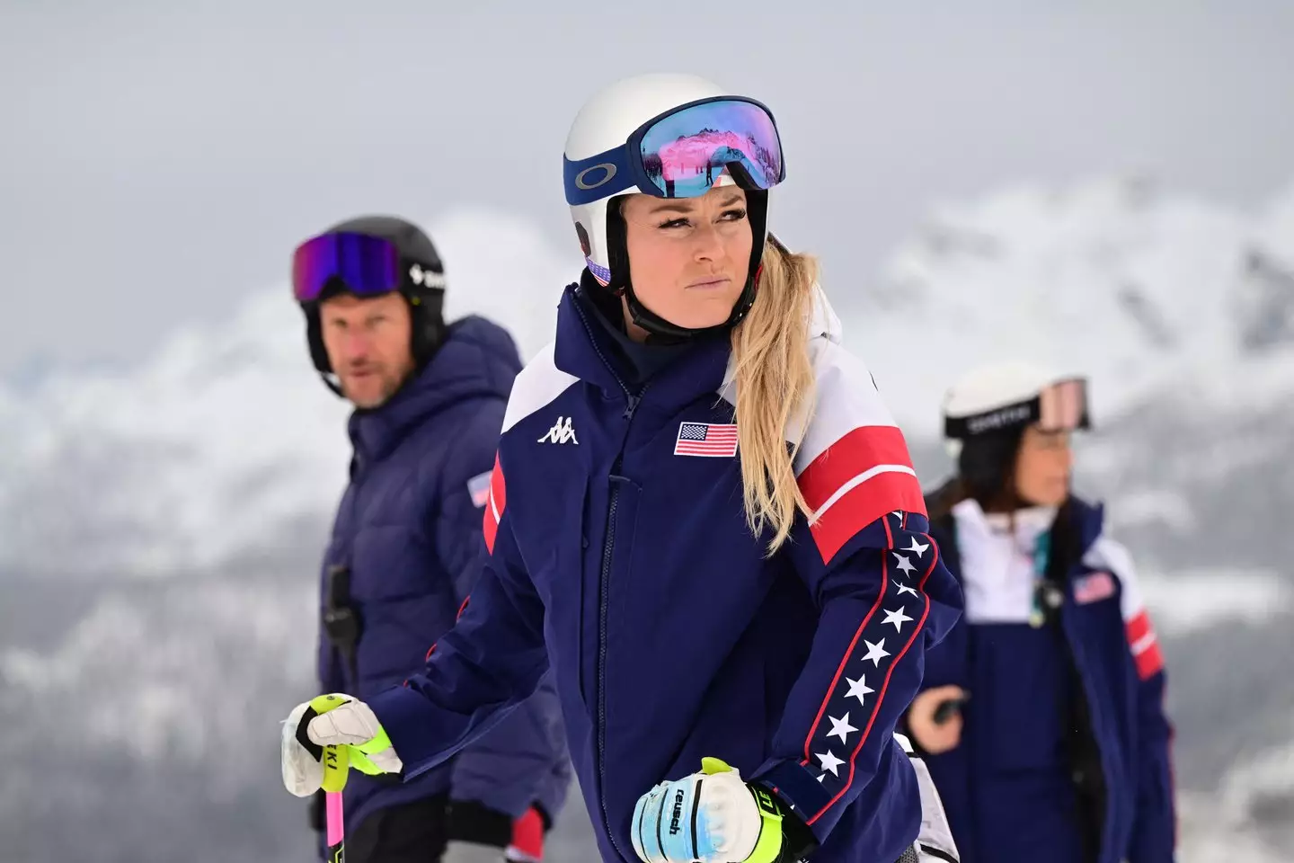 Vonn completed two training runs before competing in the women's downhill final (Image: Getty)