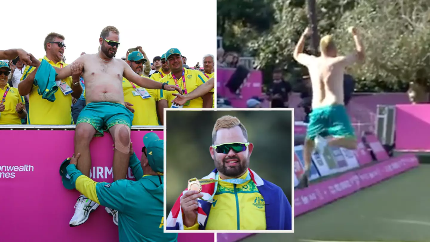 Aussie lawn bowls gold medallist becomes overnight hero with iconic celebration