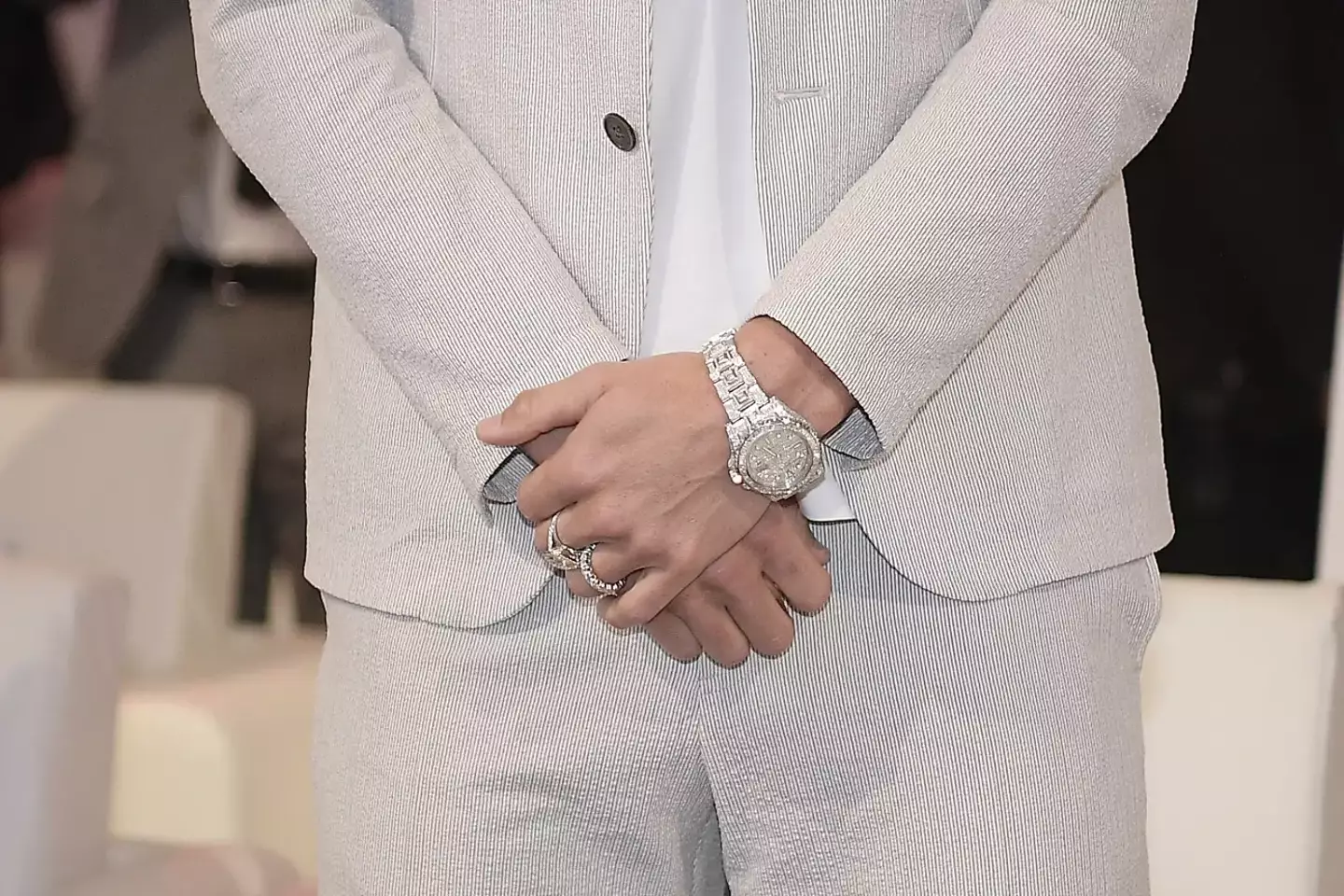 Ronaldo with his watch. Image: PA Images