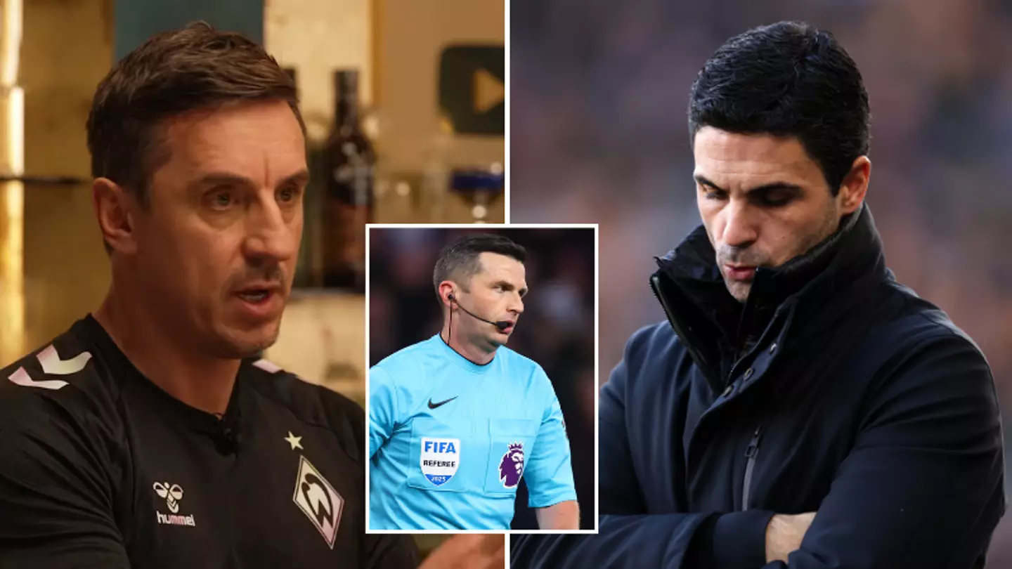 Gary Neville backs Michael Oliver and accuses Mikel Arteta of influencing Arsenal fans to claim refs are 'corrupt'