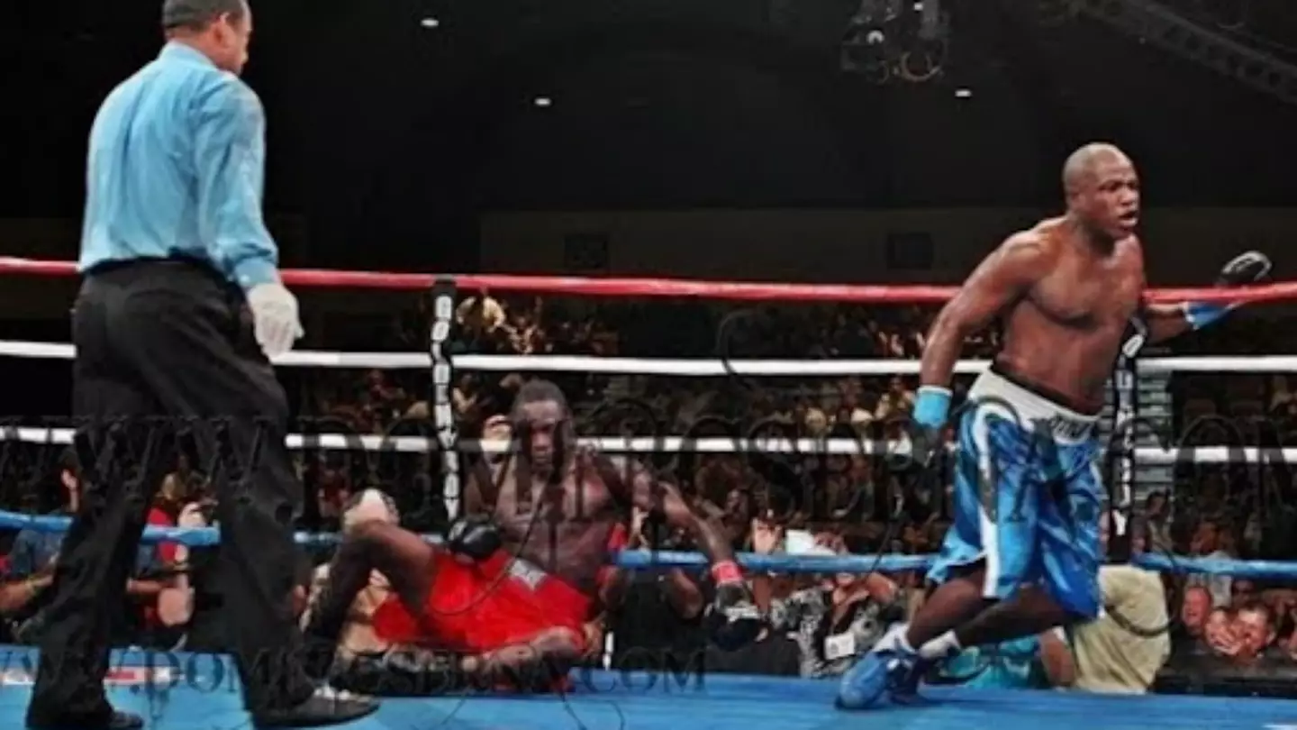 The only known image online of Harold Sconiers’ knockdown of Deontay Wilder.