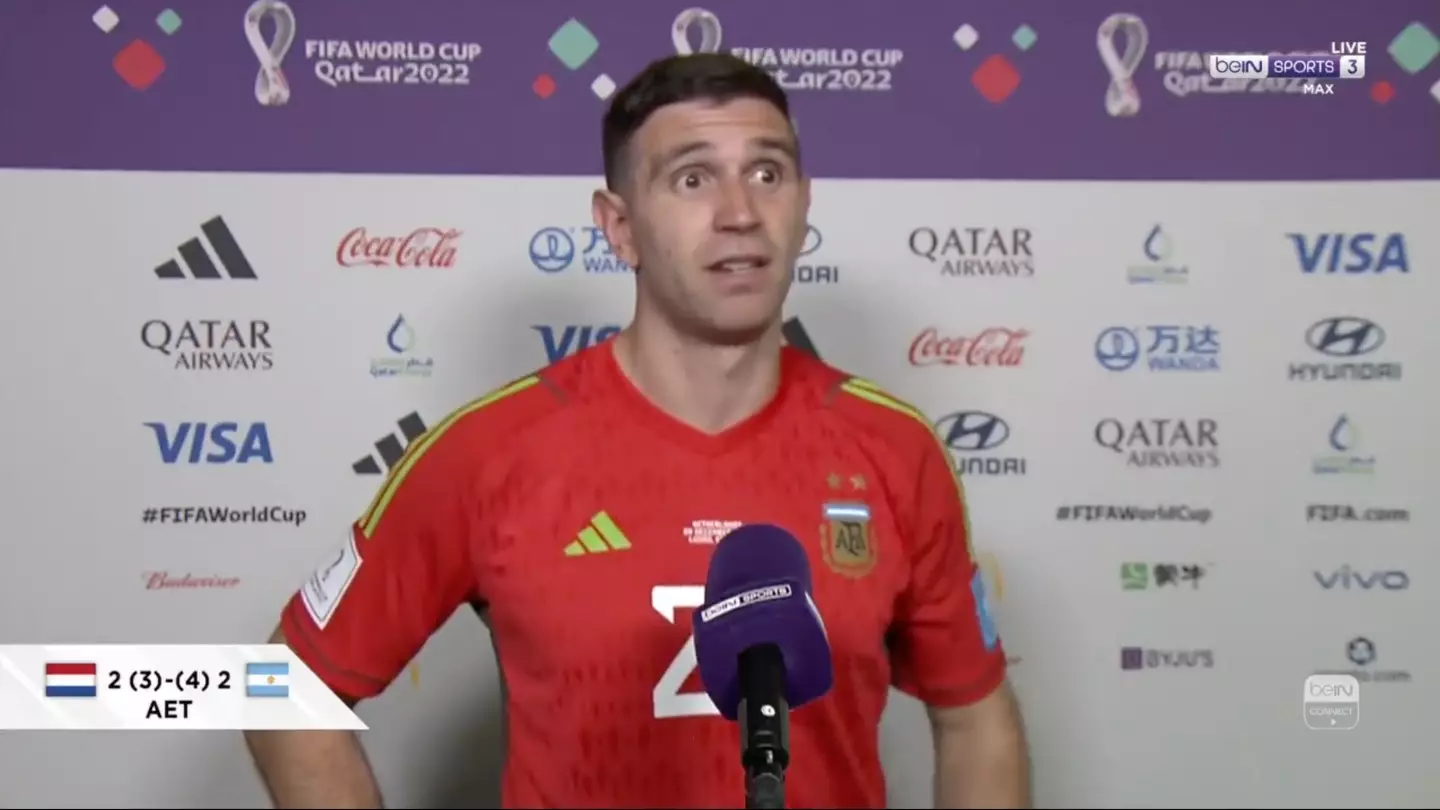 Martinez during his post-match interview. (Image