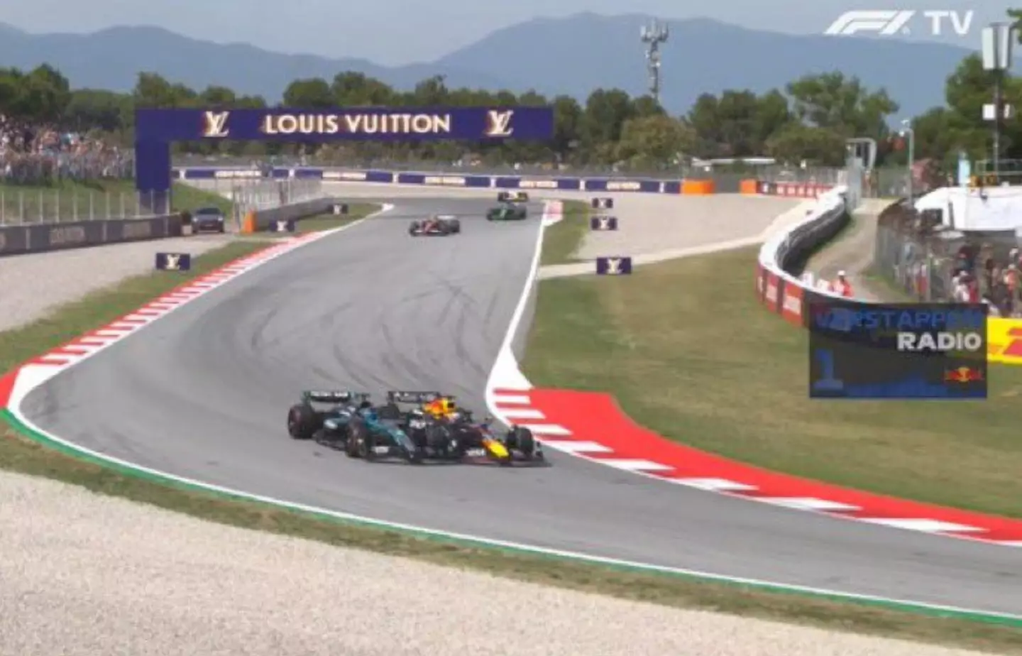 Verstappen crashed into Russell on lap 62 of the Spanish GP (Image: F1TV)