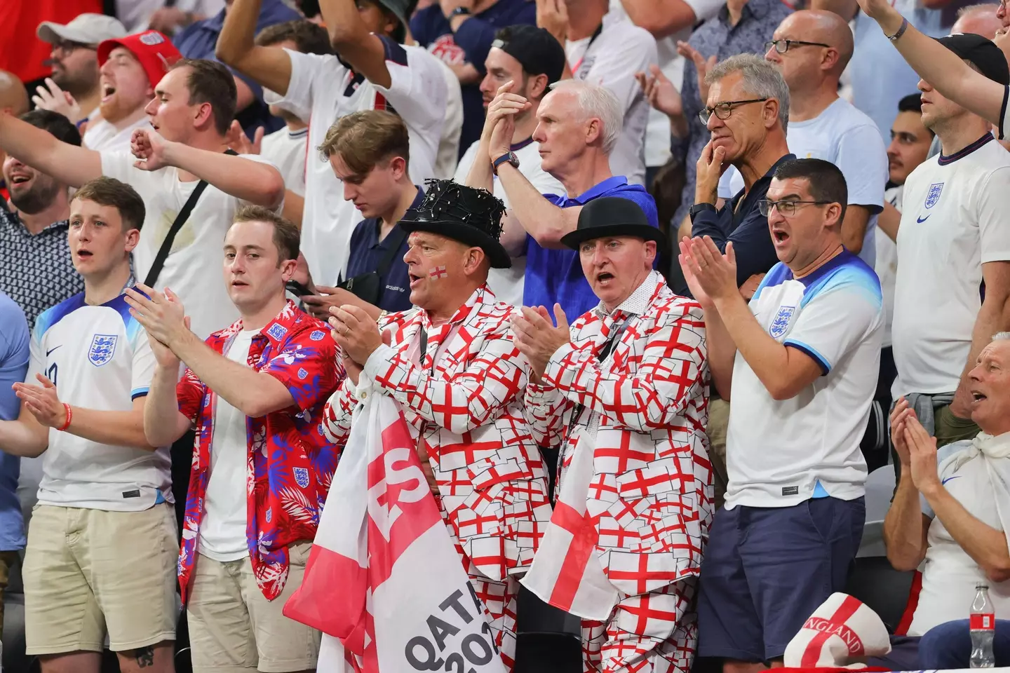 England supporters pictured in Qatar. (Image