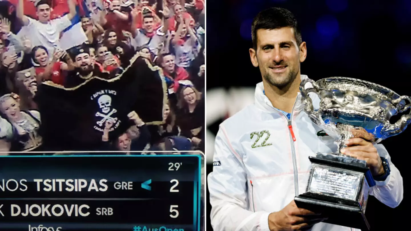 Fans fume as 'ultra fascist' Serbian flag is on display during the Australian Open final