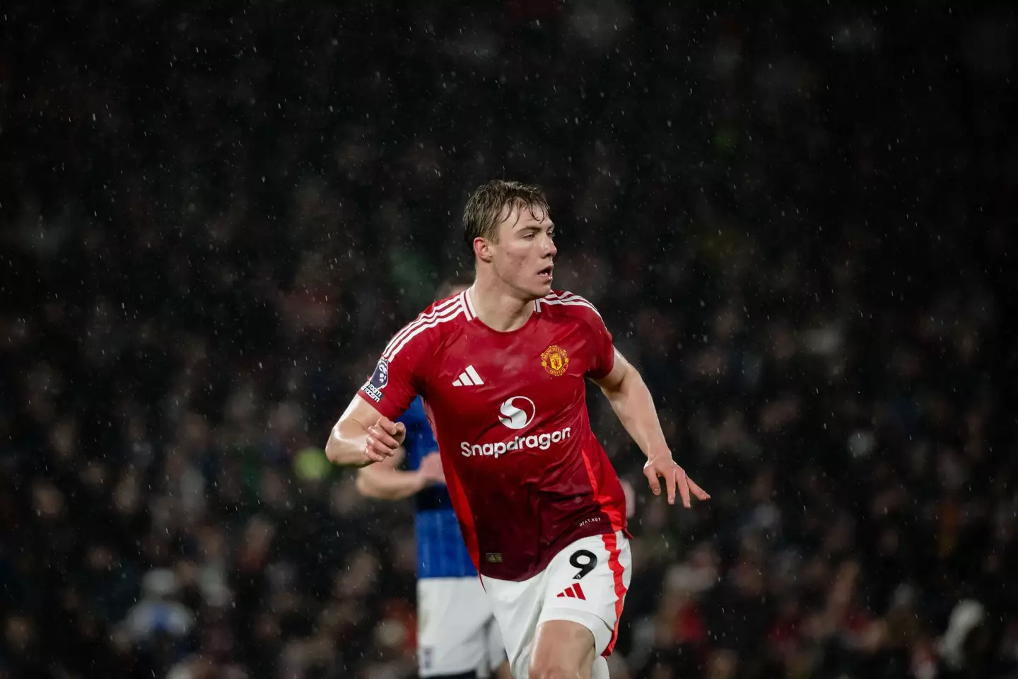 Rasmus Hojlund in action for Manchester United. Image: Getty