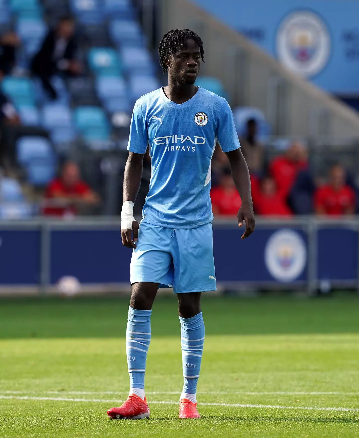 Darko Gyabi in action for Manchester City's academy. PA Images / Alamy