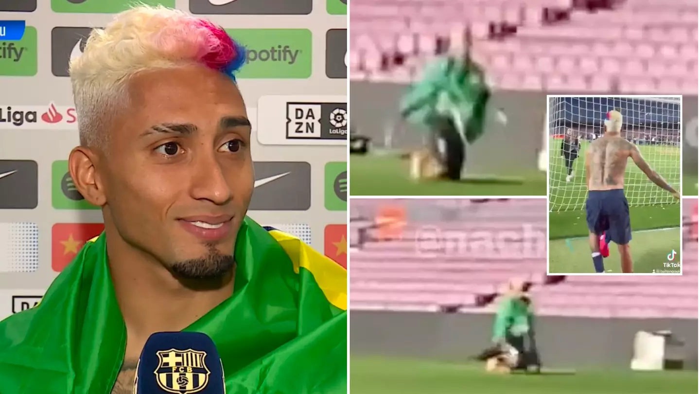 Raphinha walked across entire Camp Nou pitch on his knees after defeat to Real Sociedad