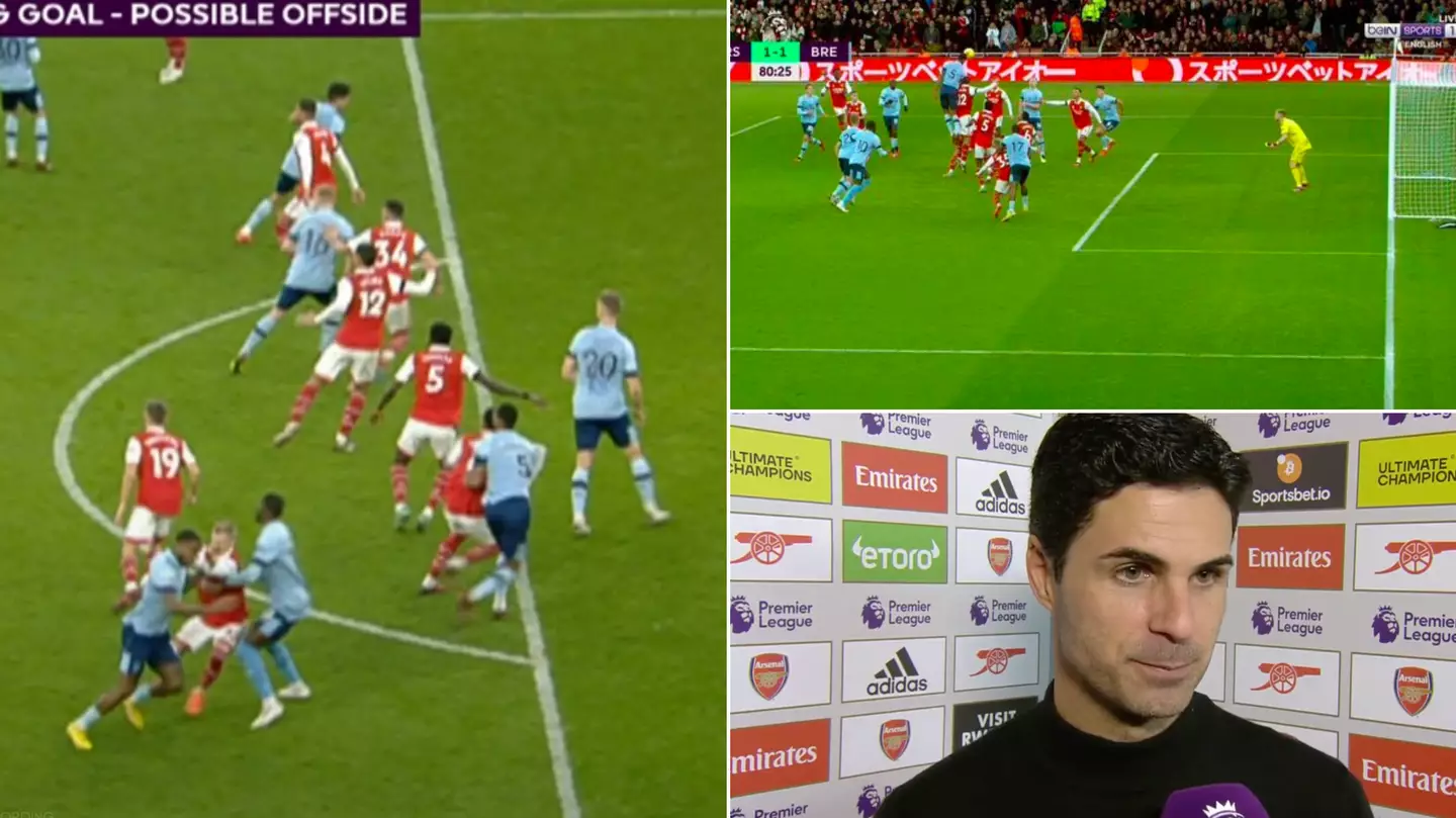 Arsenal fans demand Brentford game is replayed after TWO controversial offside calls for equaliser