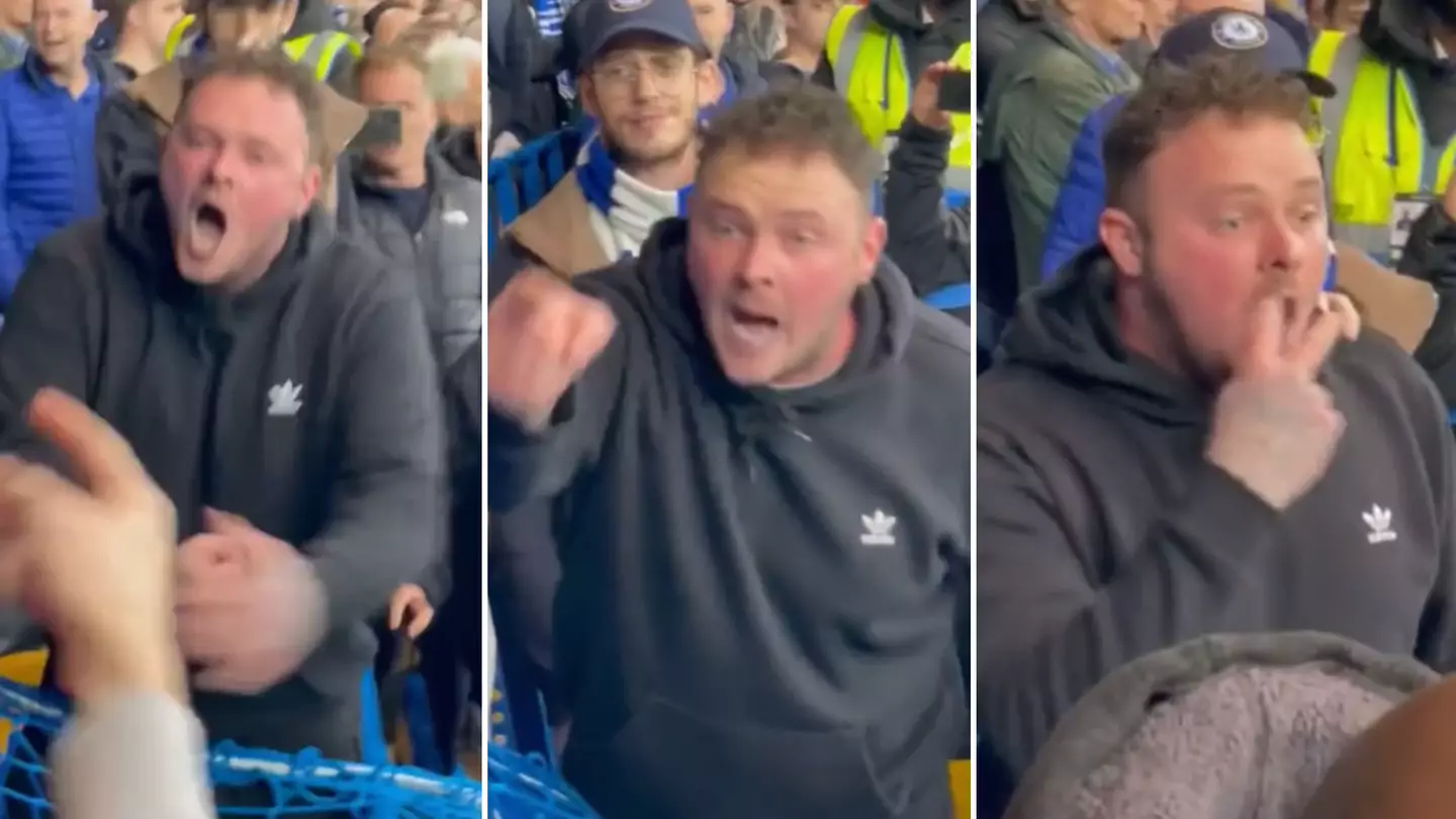 Chelsea fan filmed trying to 'take on' the entire Southampton end at Stamford Bridge, their response was brutal